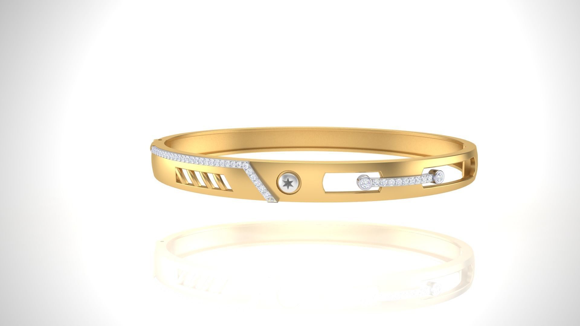 Screw Head Solid Diamond Unisex Bracelets 3dm stl renders obj  3D print model_12