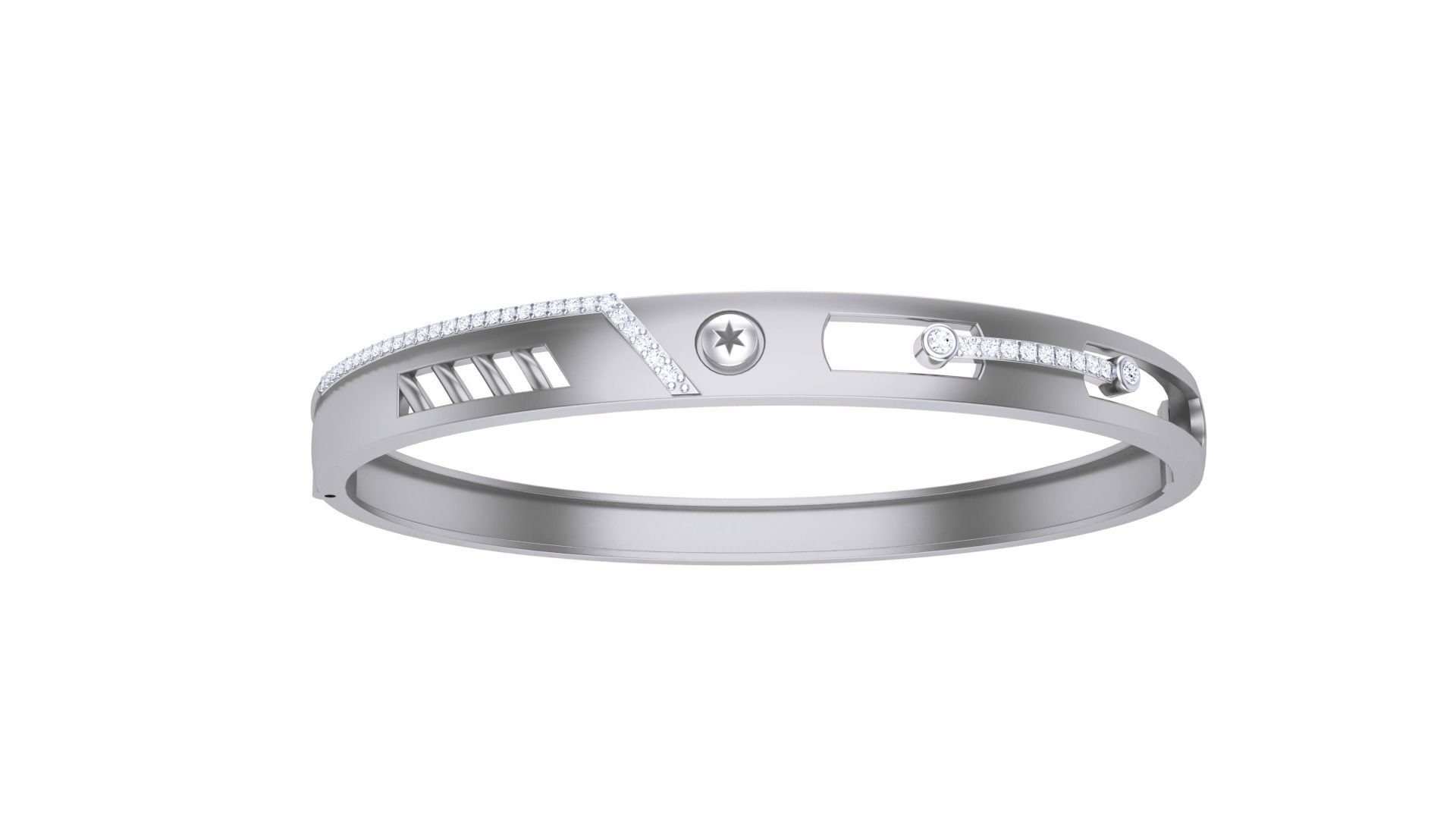 Screw Head Solid Diamond Unisex Bracelets 3dm stl renders obj  3D print model_7