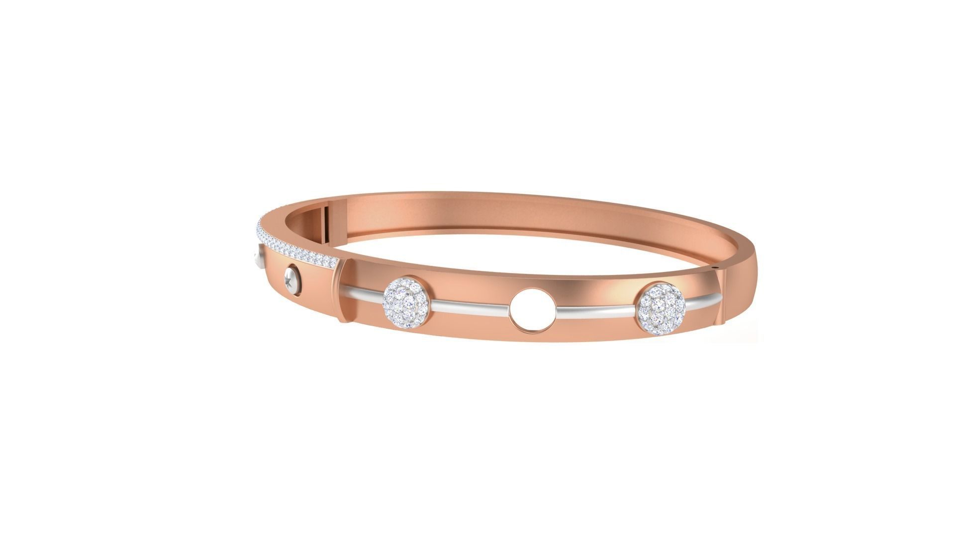 Screw Head Solid Diamond Unisex Bracelets 3dm stl renders obj 3D print model_13