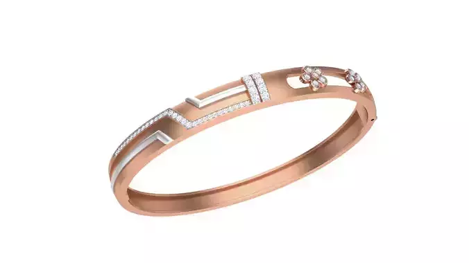 Flower Solid Diamond Unisex Bracelets 3dm stl renders obj gltf  3D print model