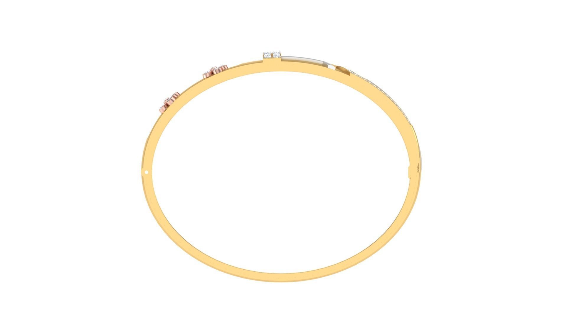 Flower Solid Diamond Unisex Bracelets 3dm stl renders obj gltf  3D print model_10