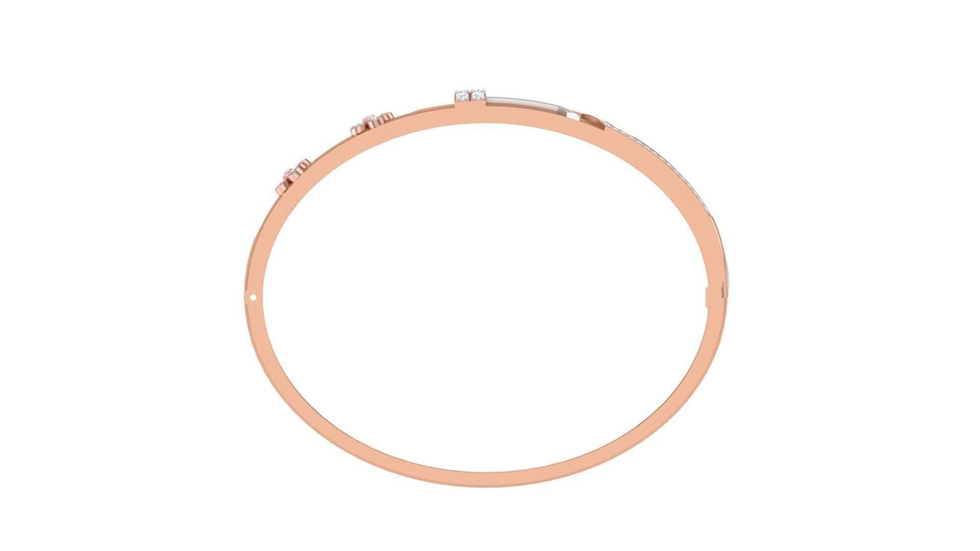 Flower Solid Diamond Unisex Bracelets 3dm stl renders obj gltf  3D print model_11