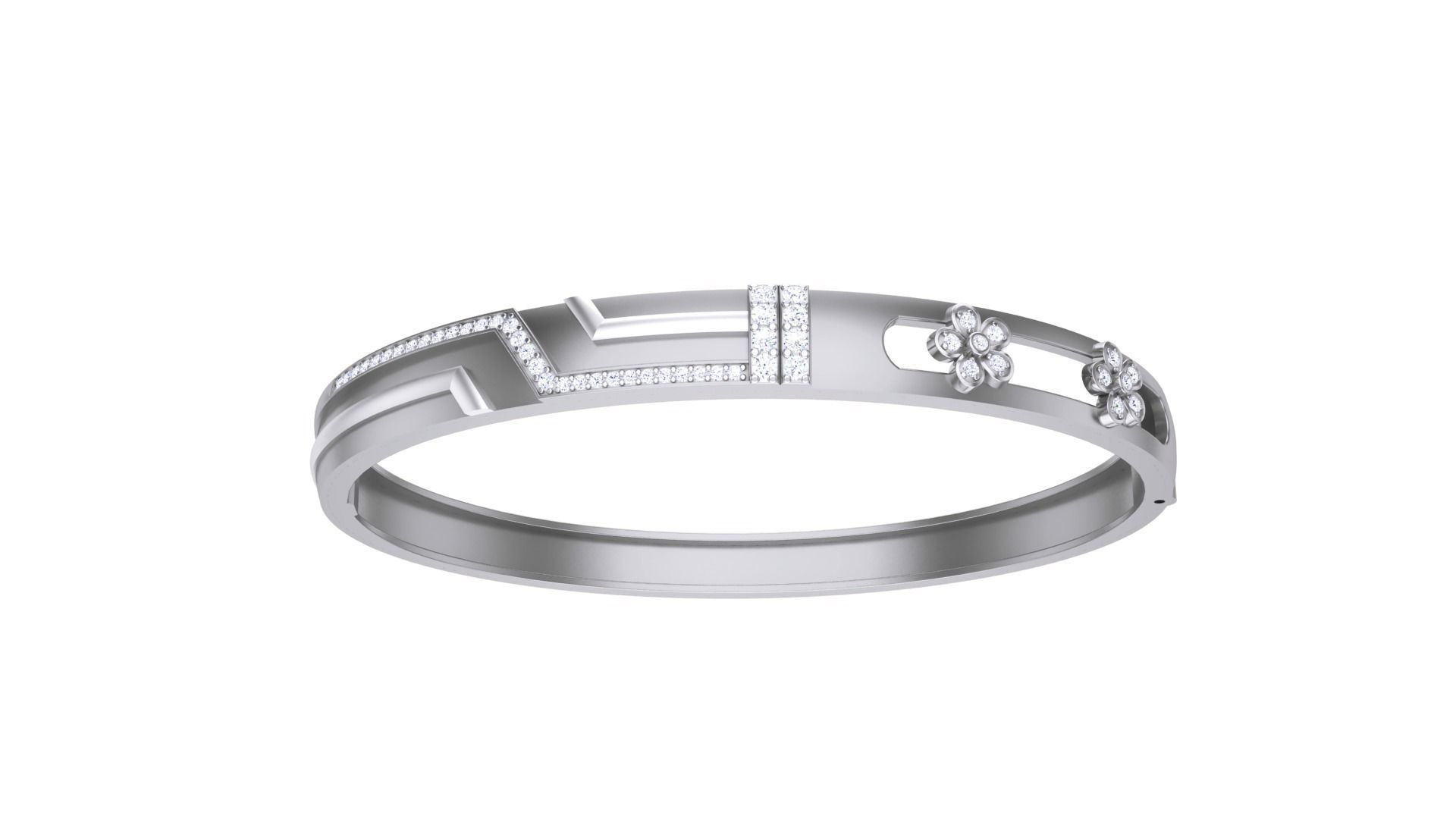 Flower Solid Diamond Unisex Bracelets 3dm stl renders obj gltf  3D print model_6