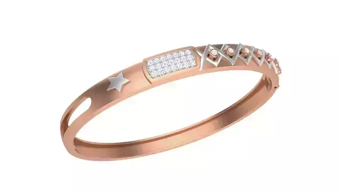 Star Solid Diamond Unisex Bracelets 3dm stl renders obj gltf 3D print model