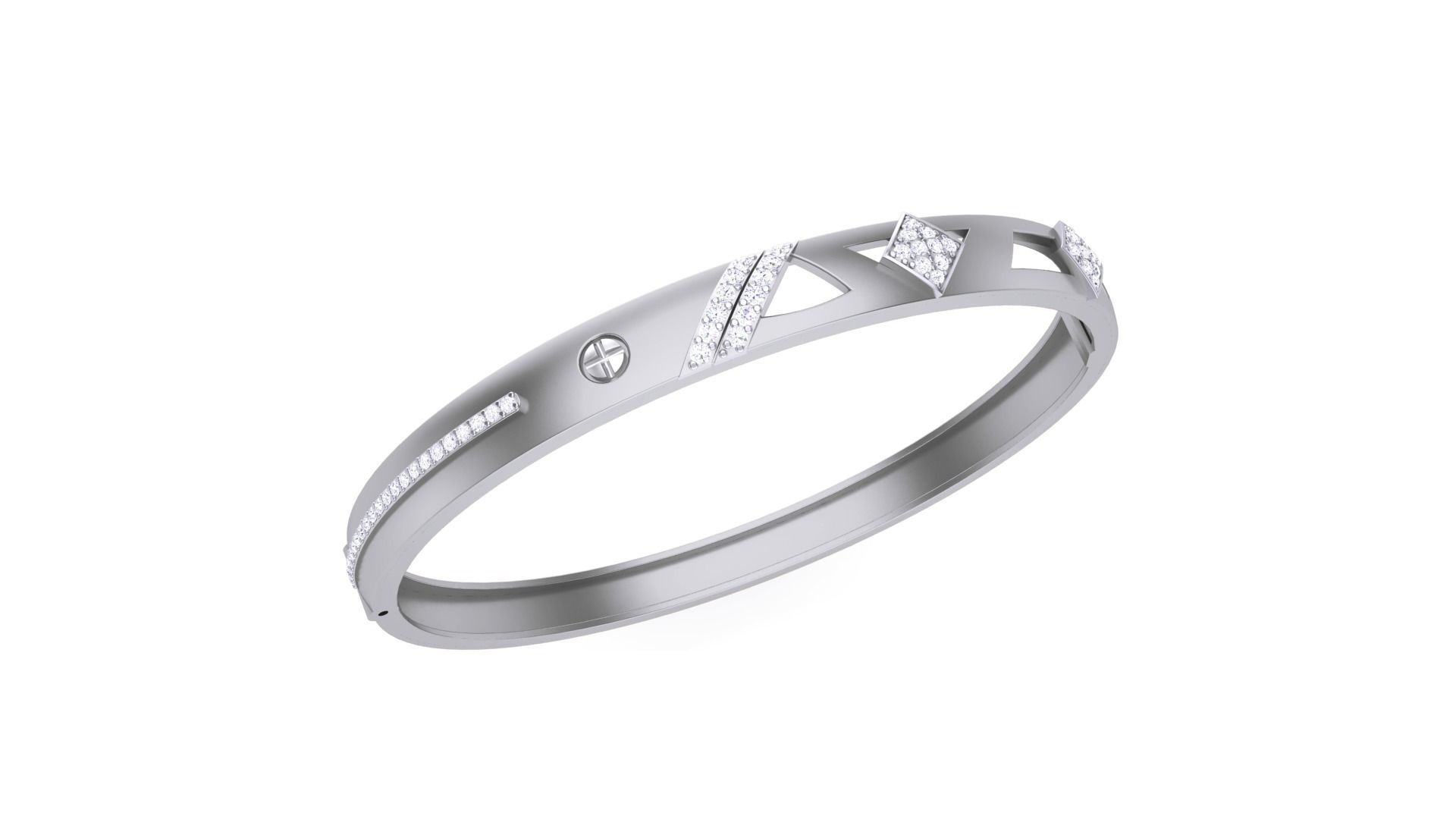 Screw Head Solid Diamond Unisex Bracelets 3dm stl renders obj 3D print model_1