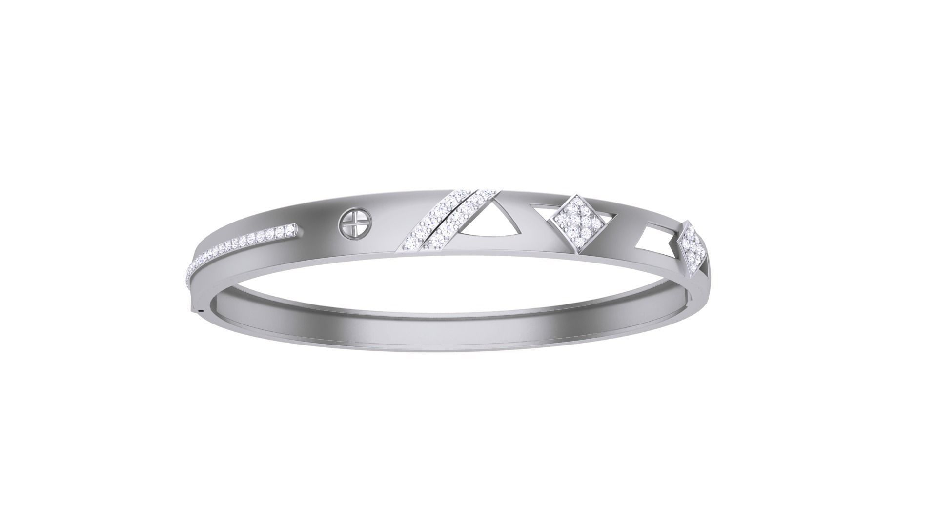 Screw Head Solid Diamond Unisex Bracelets 3dm stl renders obj 3D print model_7