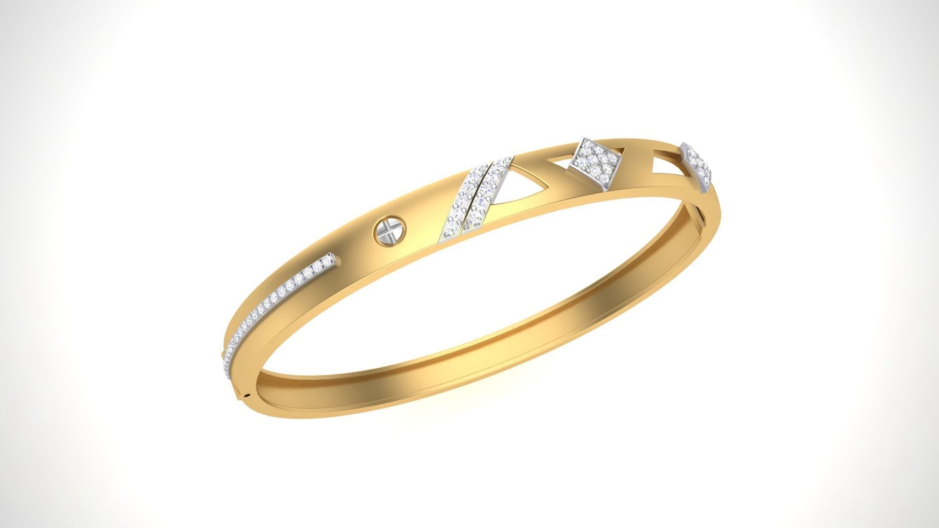 Screw Head Solid Diamond Unisex Bracelets 3dm stl renders obj 3D print model_2