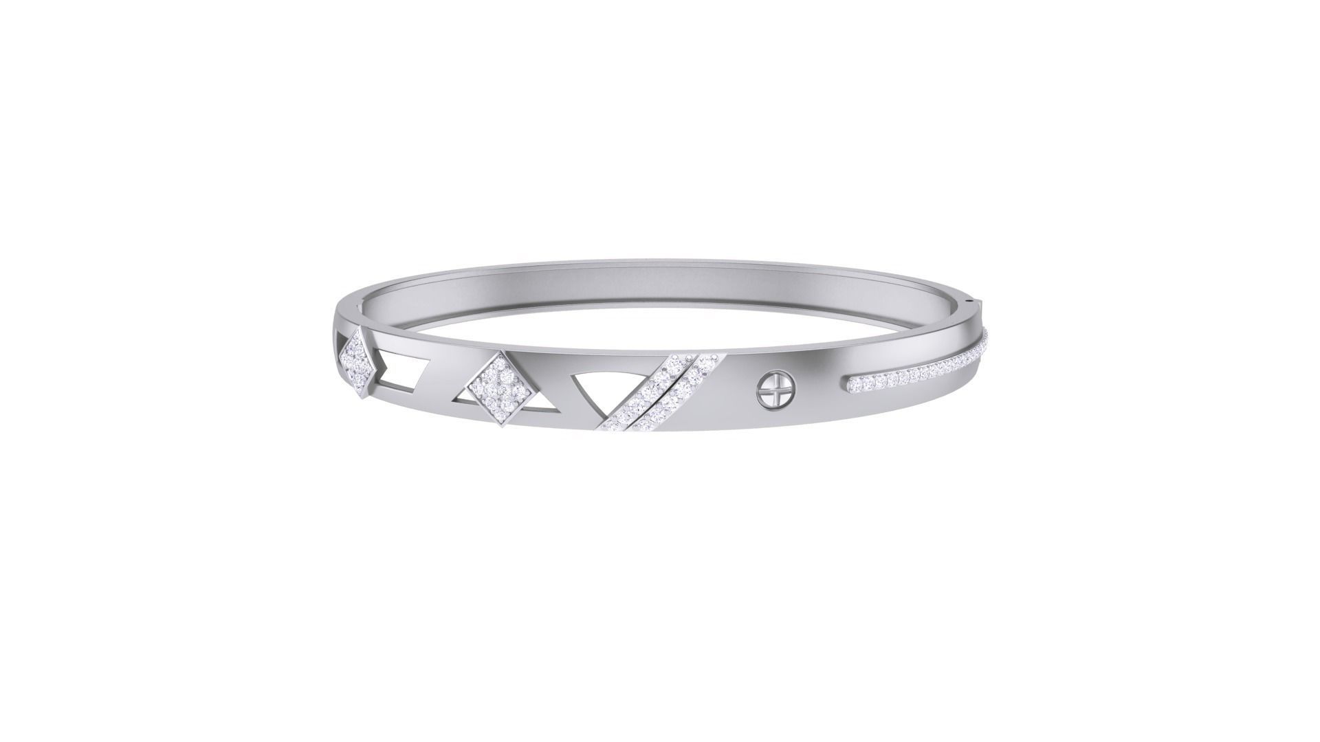 Screw Head Solid Diamond Unisex Bracelets 3dm stl renders obj 3D print model_13