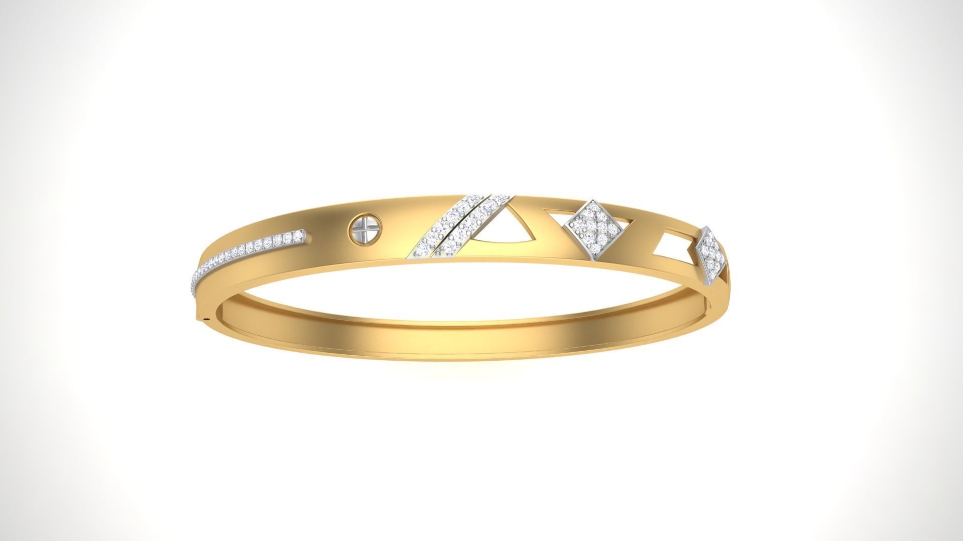 Screw Head Solid Diamond Unisex Bracelets 3dm stl renders obj 3D print model_6