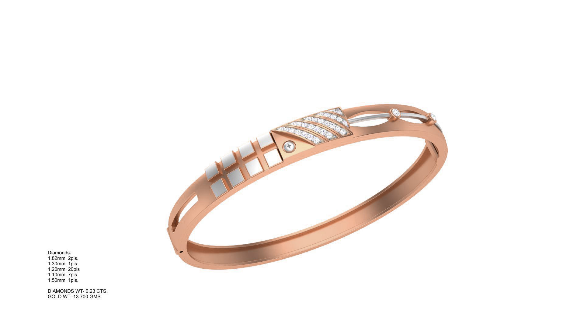 Screw Head Solid Diamond Unisex Bracelets 3dm stl renders obj 3D print model_5