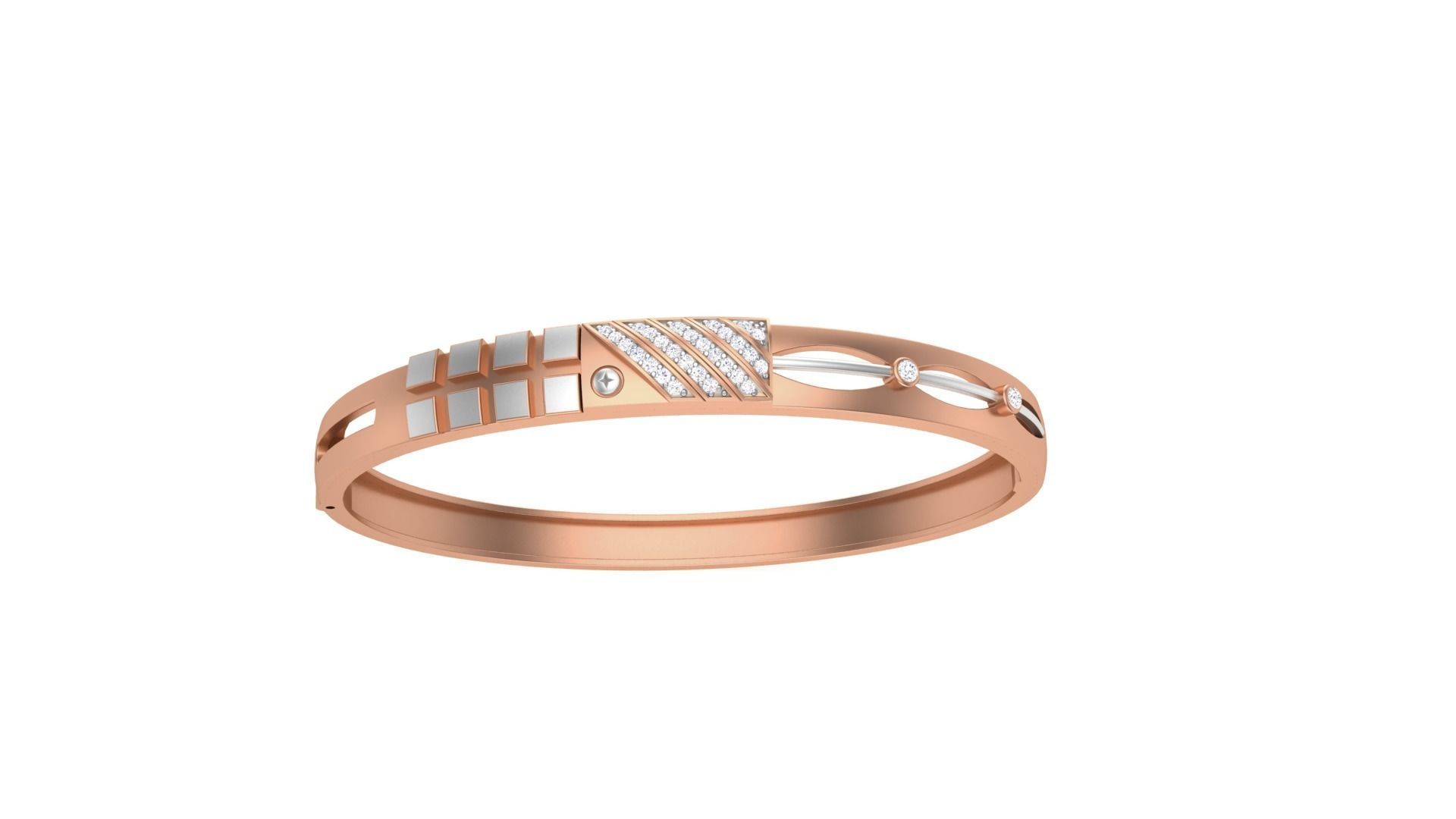 Screw Head Solid Diamond Unisex Bracelets 3dm stl renders obj 3D print model_7