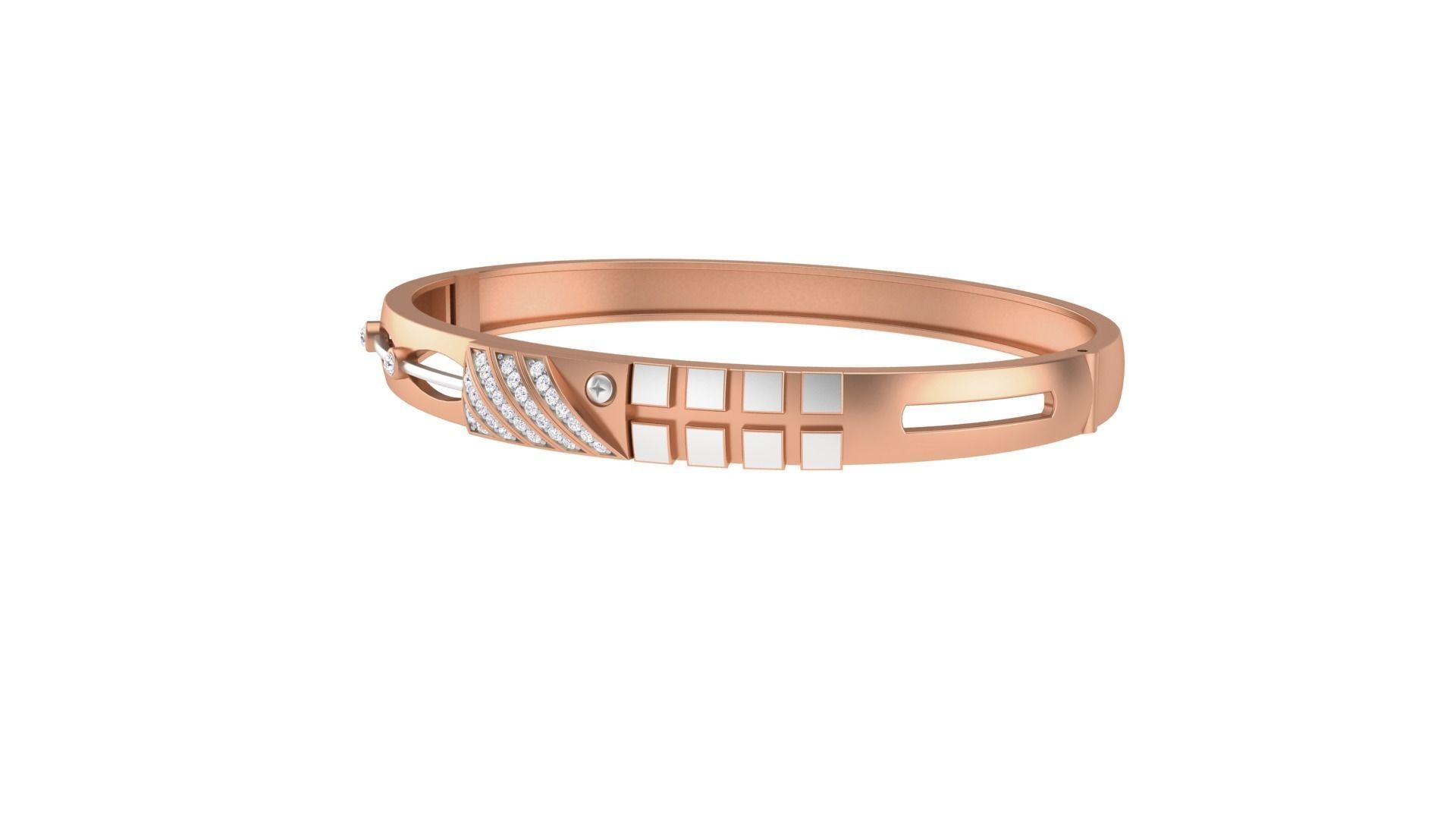 Screw Head Solid Diamond Unisex Bracelets 3dm stl renders obj 3D print model_14