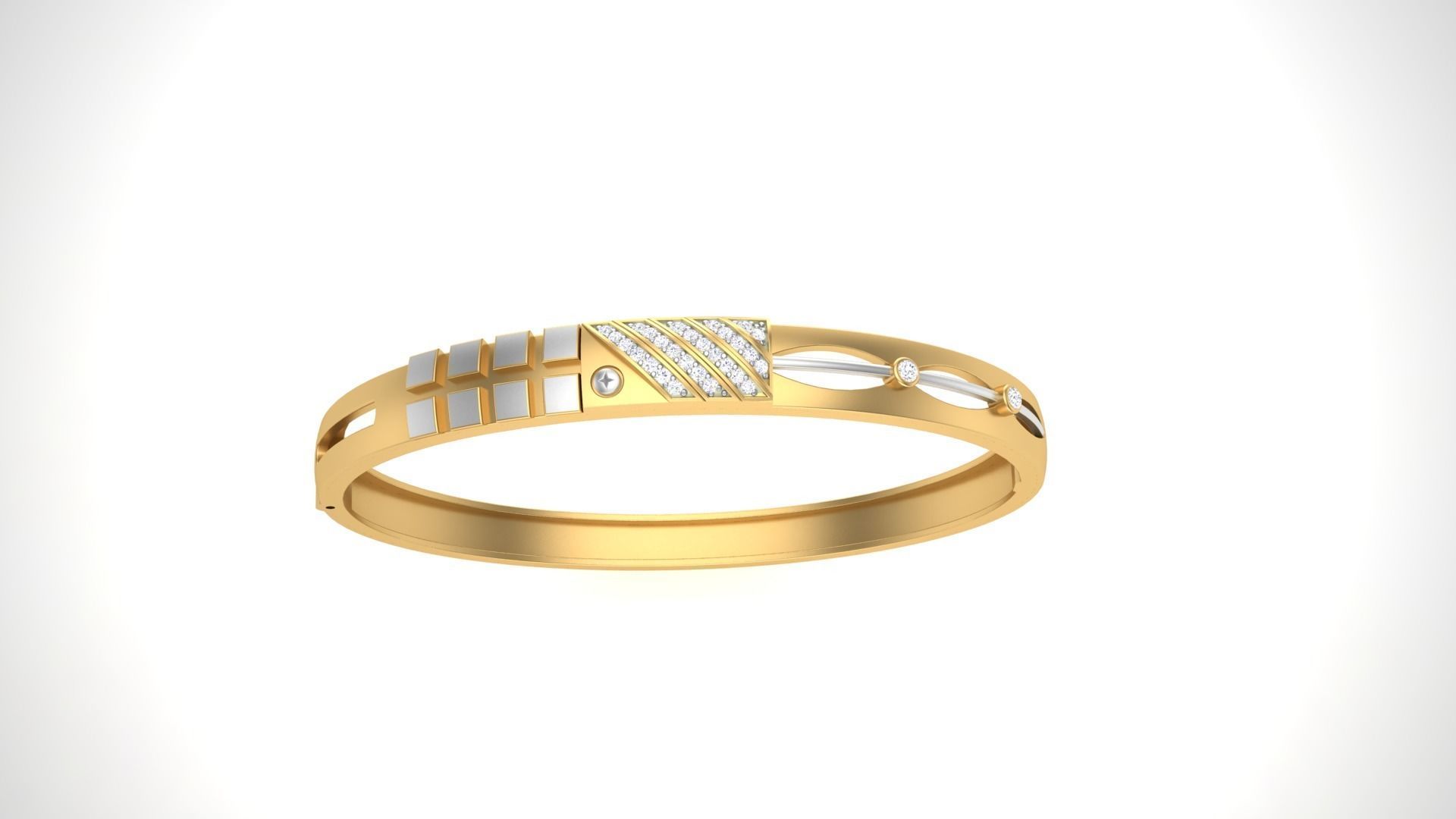 Screw Head Solid Diamond Unisex Bracelets 3dm stl renders obj 3D print model_6