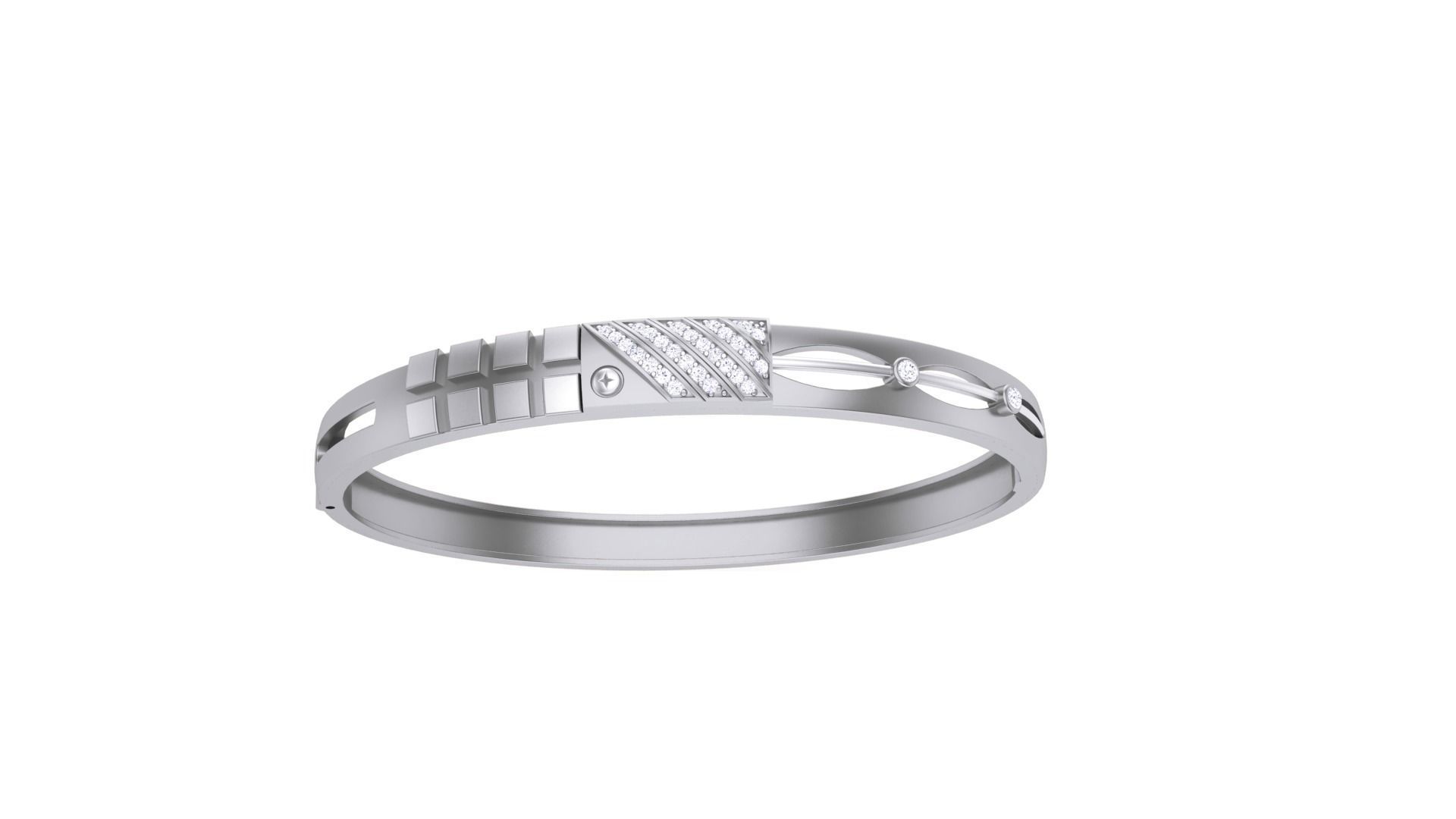 Screw Head Solid Diamond Unisex Bracelets 3dm stl renders obj 3D print model_8