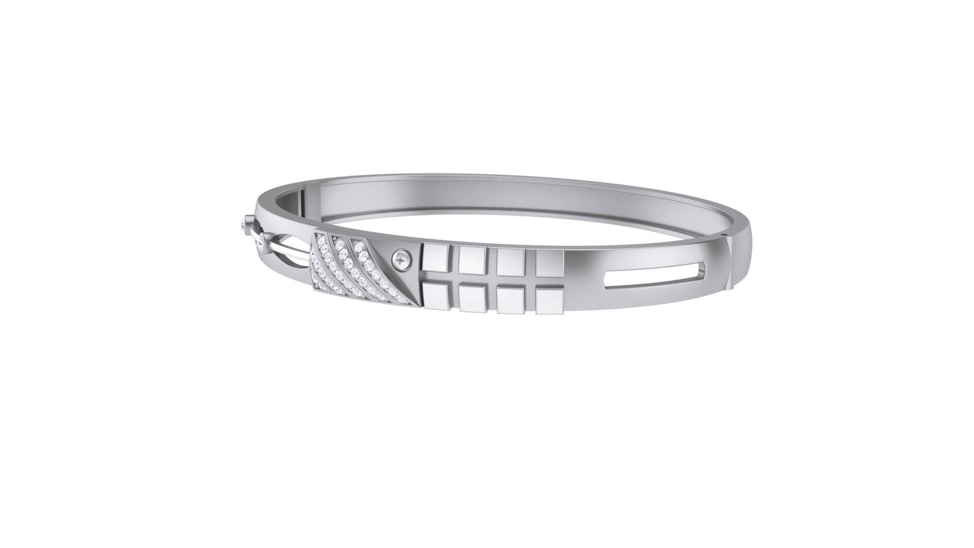 Screw Head Solid Diamond Unisex Bracelets 3dm stl renders obj 3D print model_13