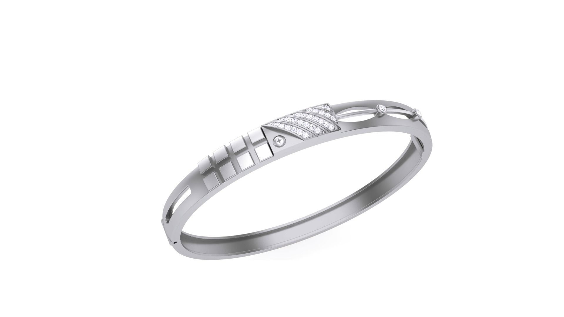 Screw Head Solid Diamond Unisex Bracelets 3dm stl renders obj 3D print model_1