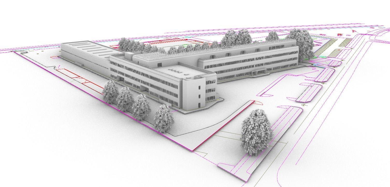 Dolomiti Energia Trento building 3D and 2D 3D print model_4