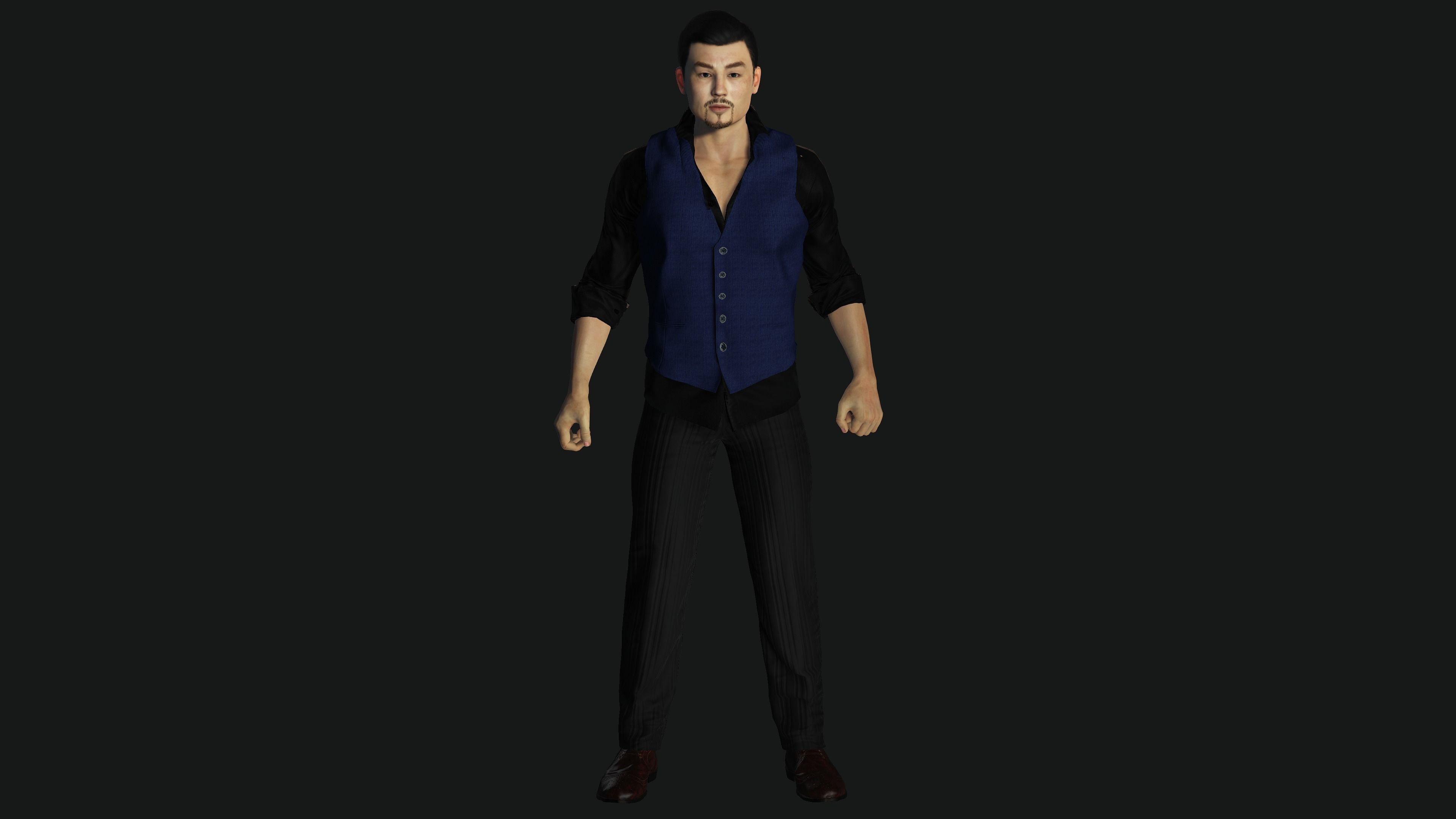 AAA 3D ASIAN JAPANES BUSINESSMAN-REALISTIC RIGGED GAME CHARACTER Low-poly 3D model_6