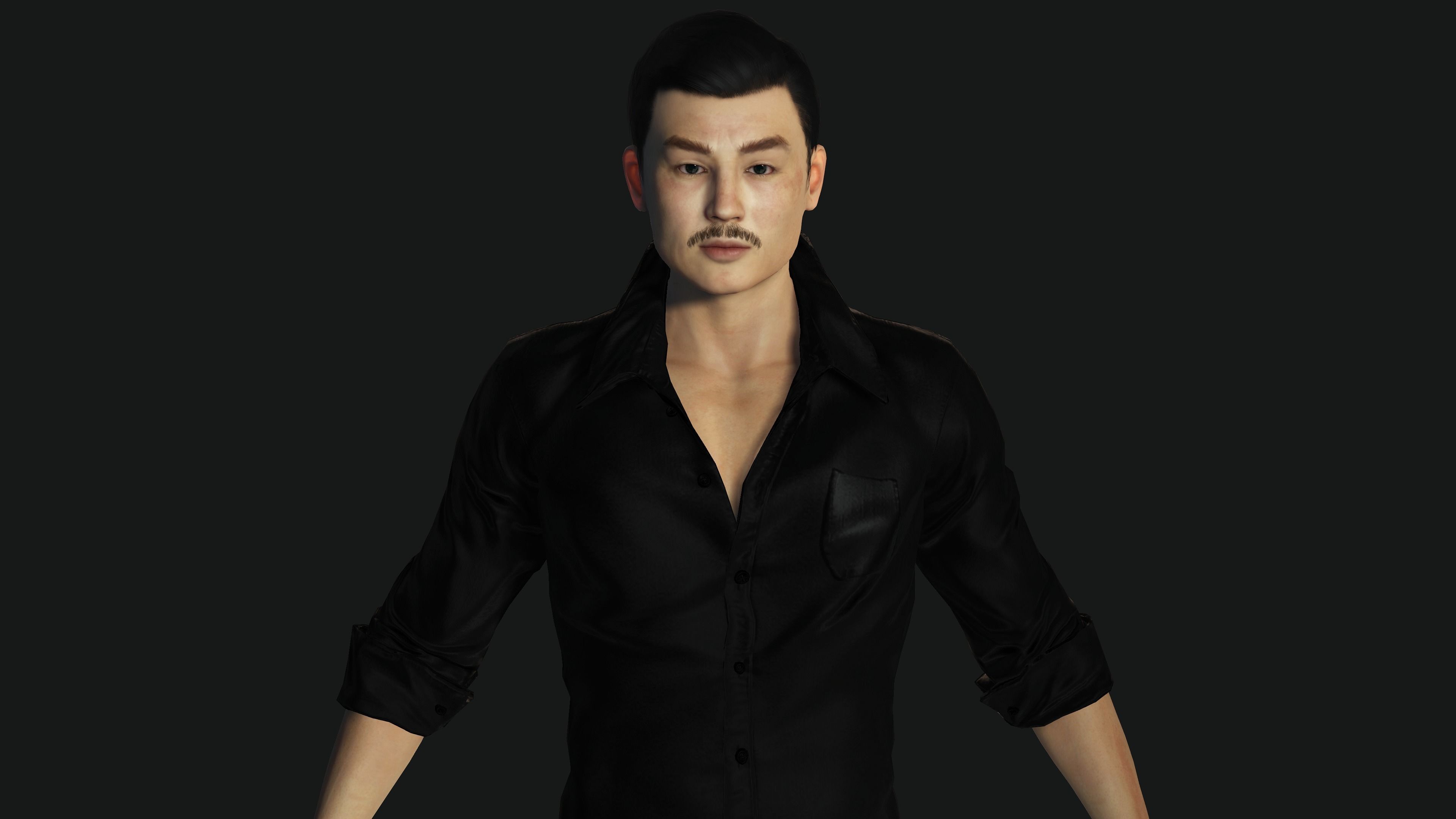 AAA 3D ASIAN JAPANES BUSINESSMAN-REALISTIC RIGGED GAME CHARACTER Low-poly 3D model_12