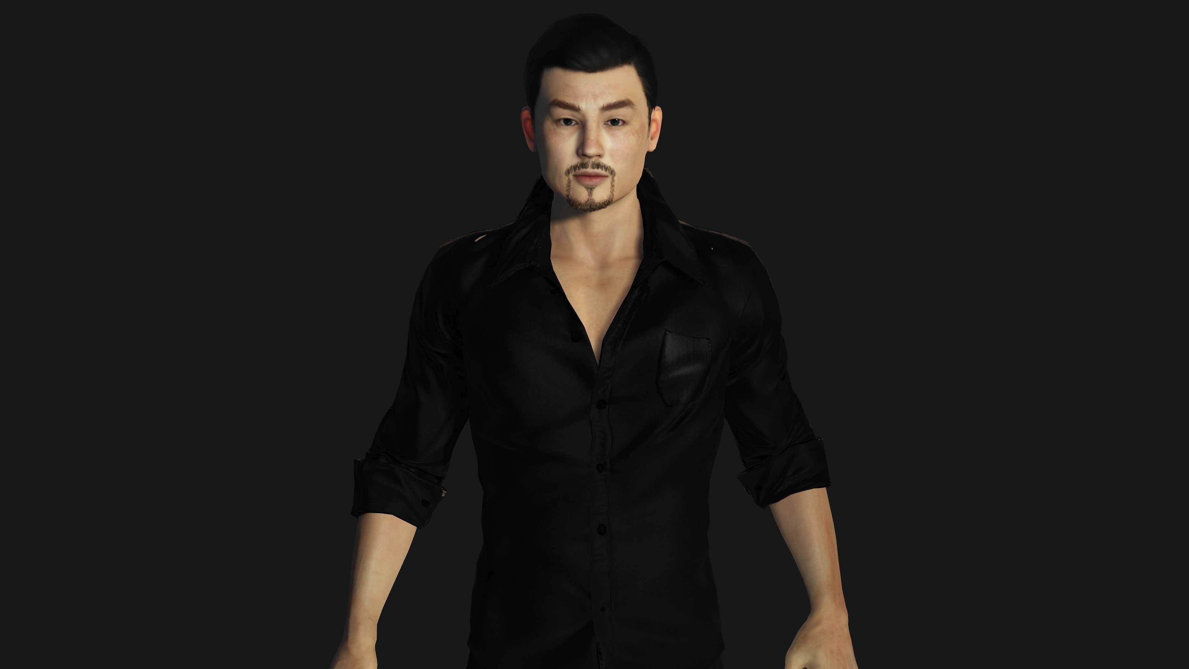 AAA 3D ASIAN JAPANES BUSINESSMAN-REALISTIC RIGGED GAME CHARACTER Low-poly 3D model_10