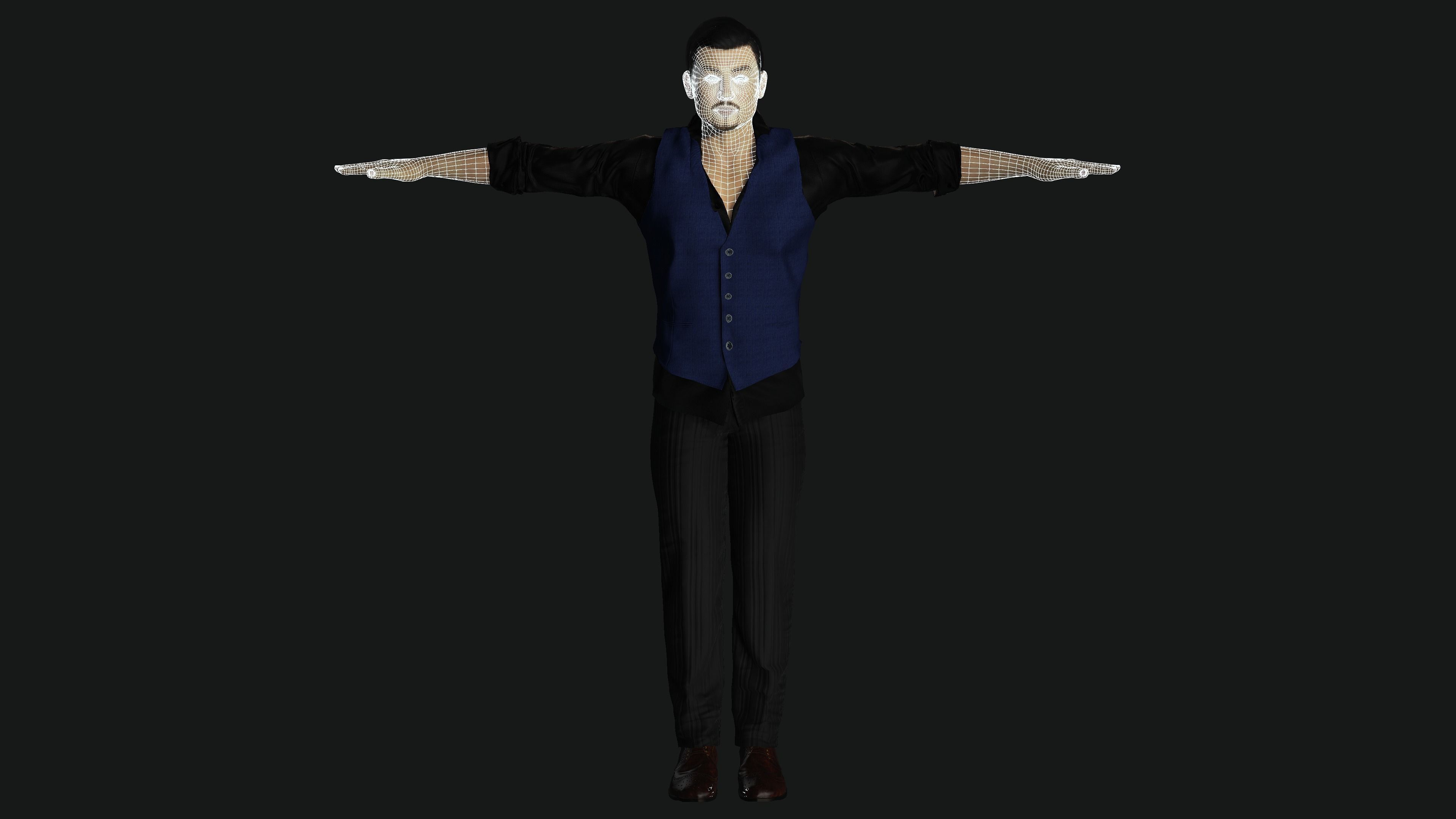 AAA 3D ASIAN JAPANES BUSINESSMAN-REALISTIC RIGGED GAME CHARACTER Low-poly 3D model_27