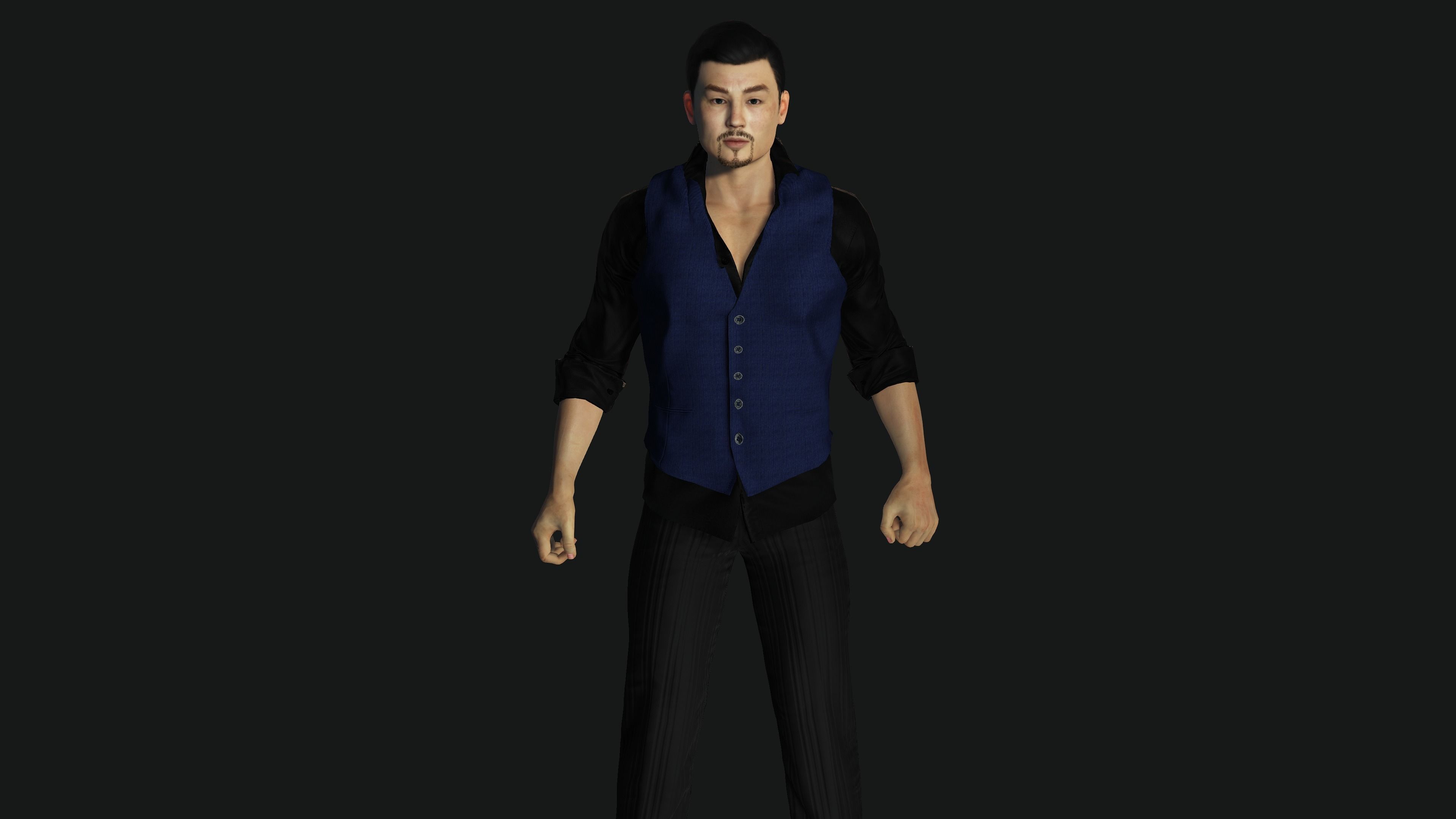 AAA 3D ASIAN JAPANES BUSINESSMAN-REALISTIC RIGGED GAME CHARACTER Low-poly 3D model_7