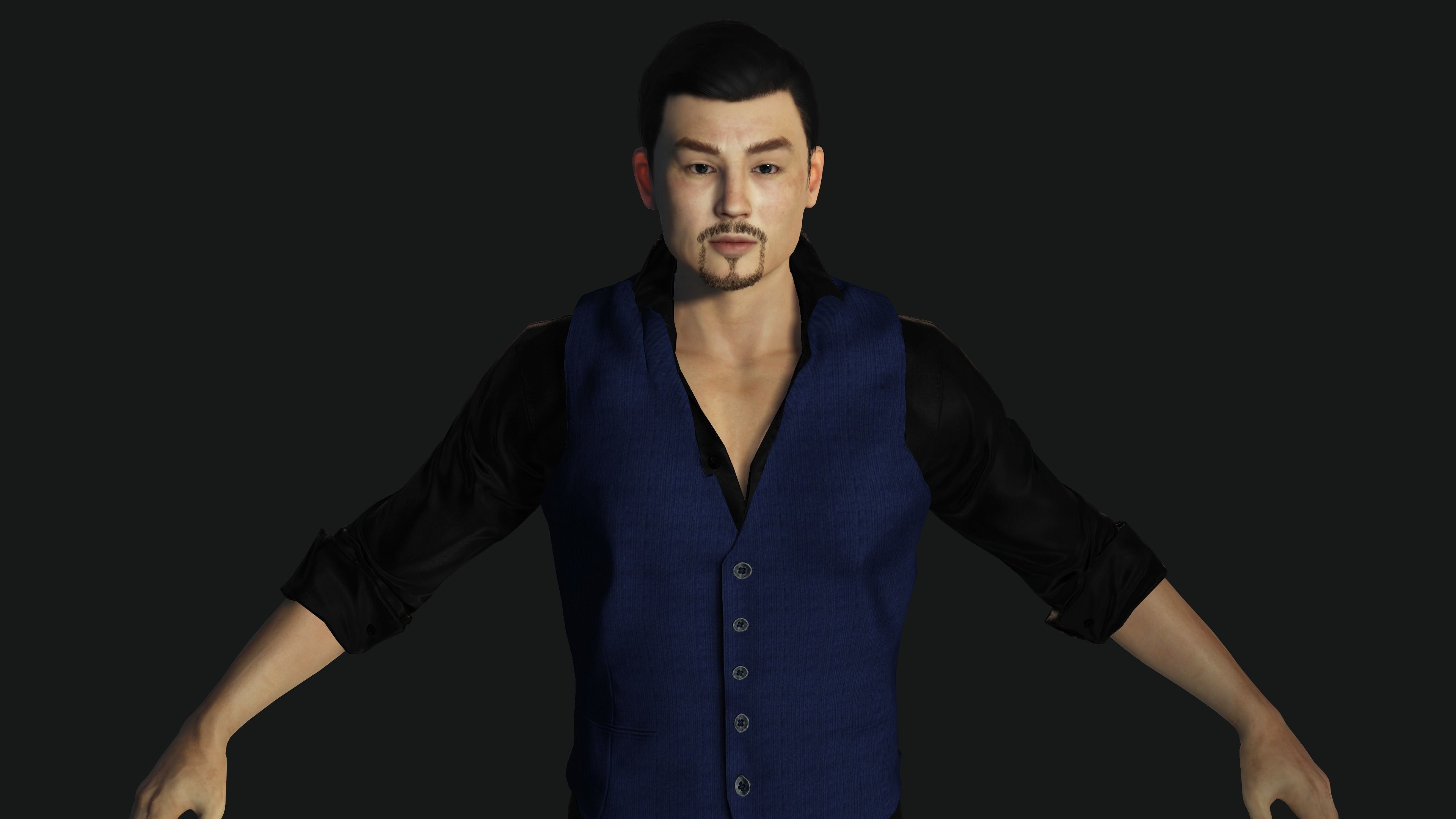 AAA 3D ASIAN JAPANES BUSINESSMAN-REALISTIC RIGGED GAME CHARACTER Low-poly 3D model_5
