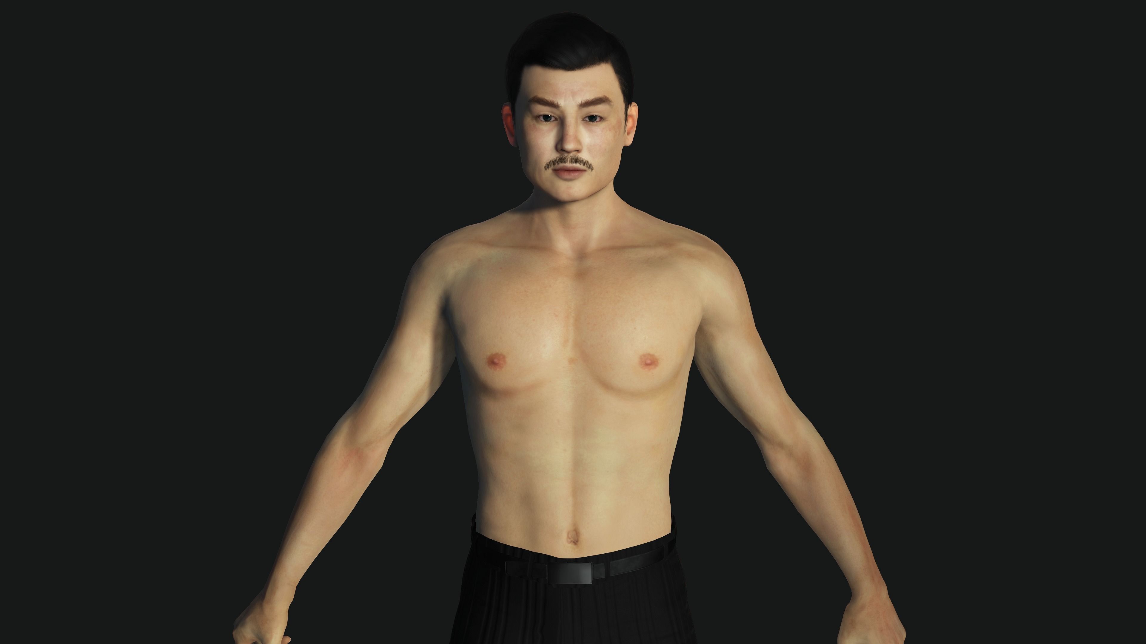 AAA 3D ASIAN JAPANES BUSINESSMAN-REALISTIC RIGGED GAME CHARACTER Low-poly 3D model_16