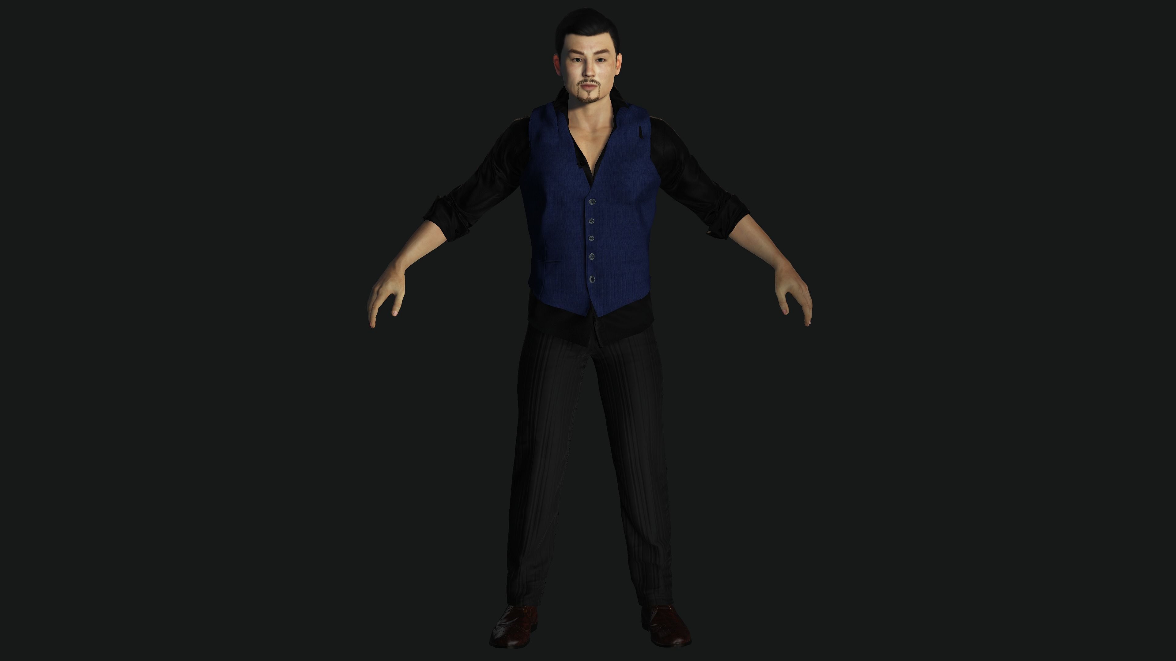 AAA 3D ASIAN JAPANES BUSINESSMAN-REALISTIC RIGGED GAME CHARACTER Low-poly 3D model_2