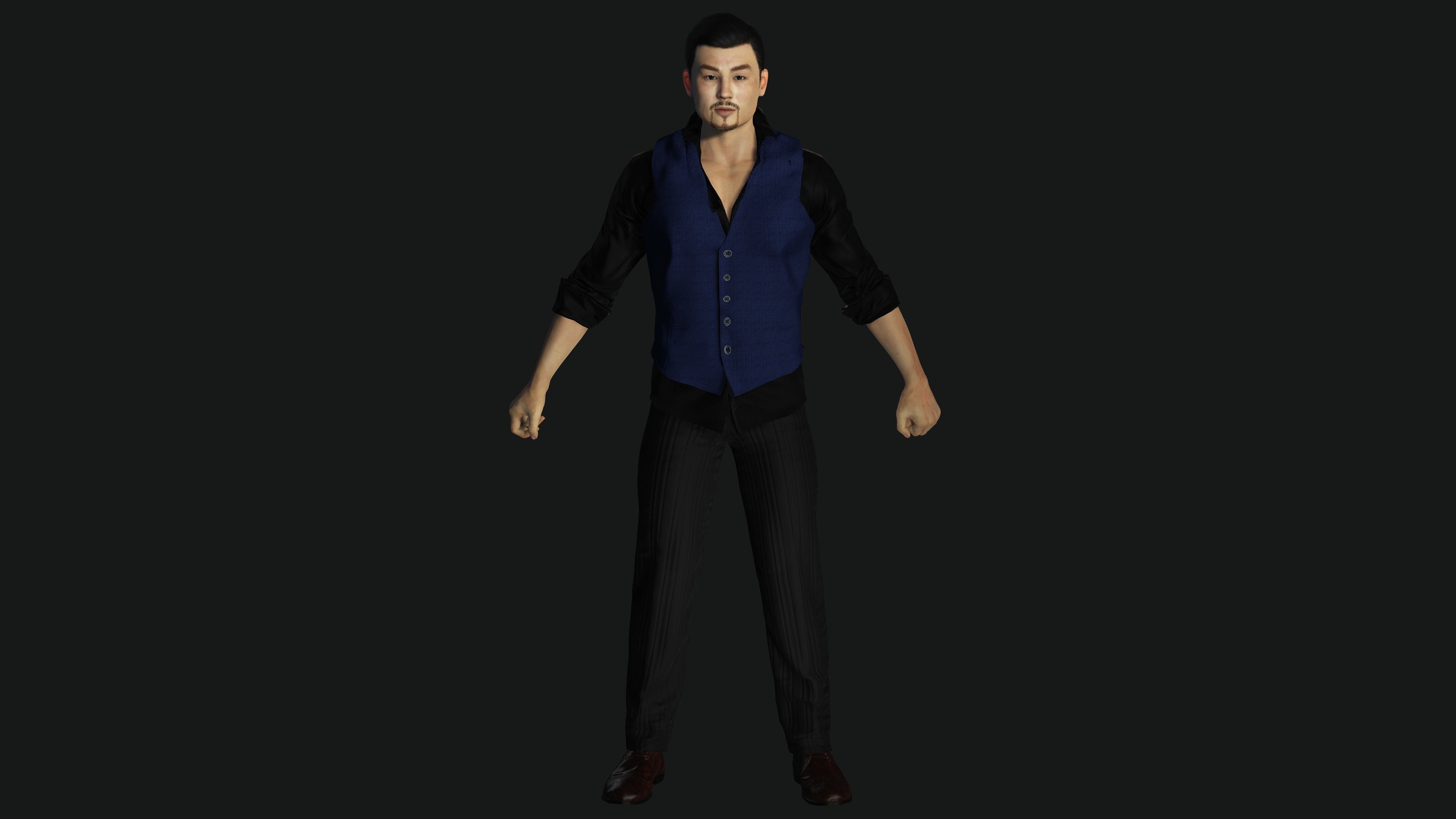 AAA 3D ASIAN JAPANES BUSINESSMAN-REALISTIC RIGGED GAME CHARACTER Low-poly 3D model_18