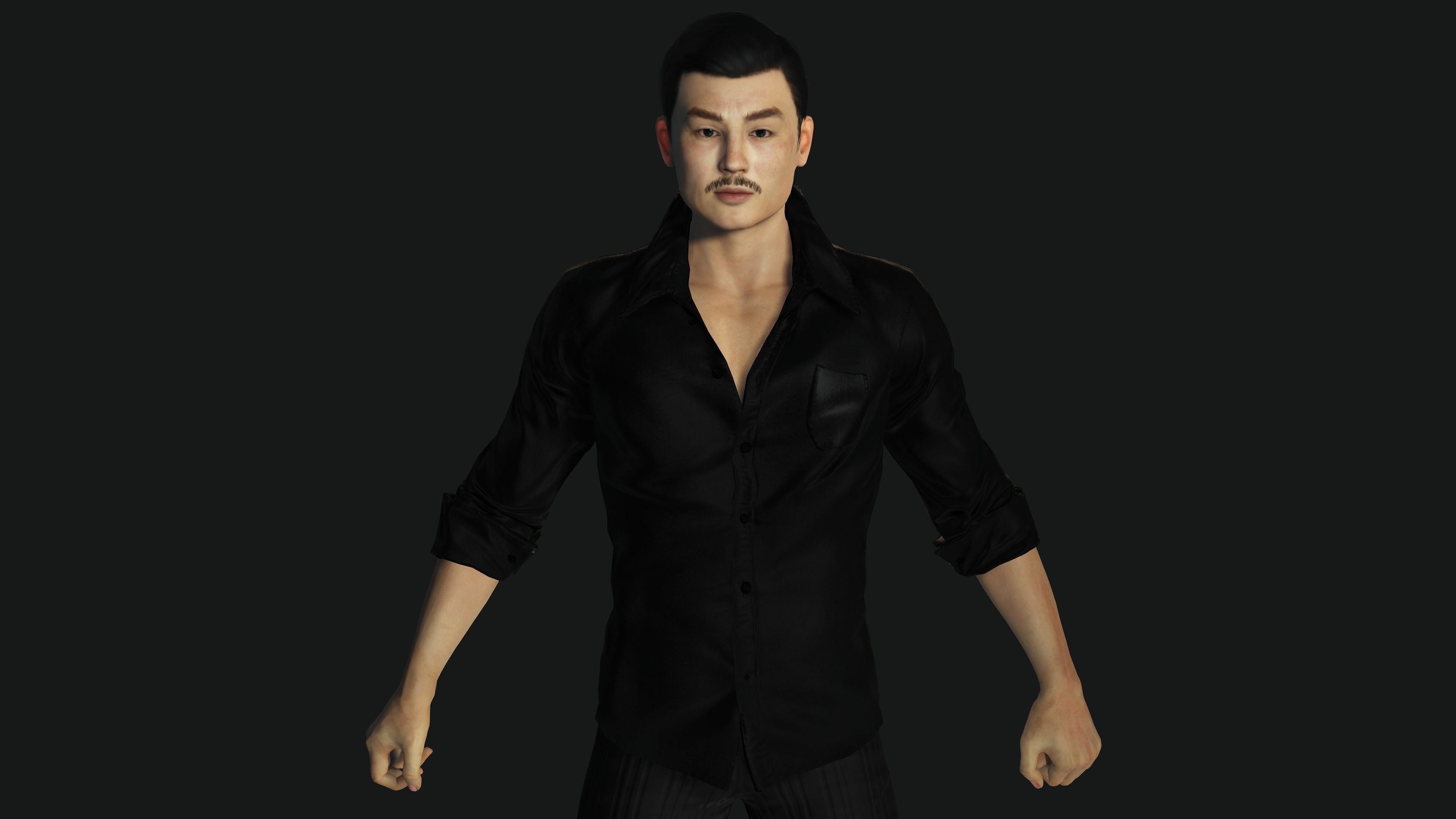 AAA 3D ASIAN JAPANES BUSINESSMAN-REALISTIC RIGGED GAME CHARACTER Low-poly 3D model_11