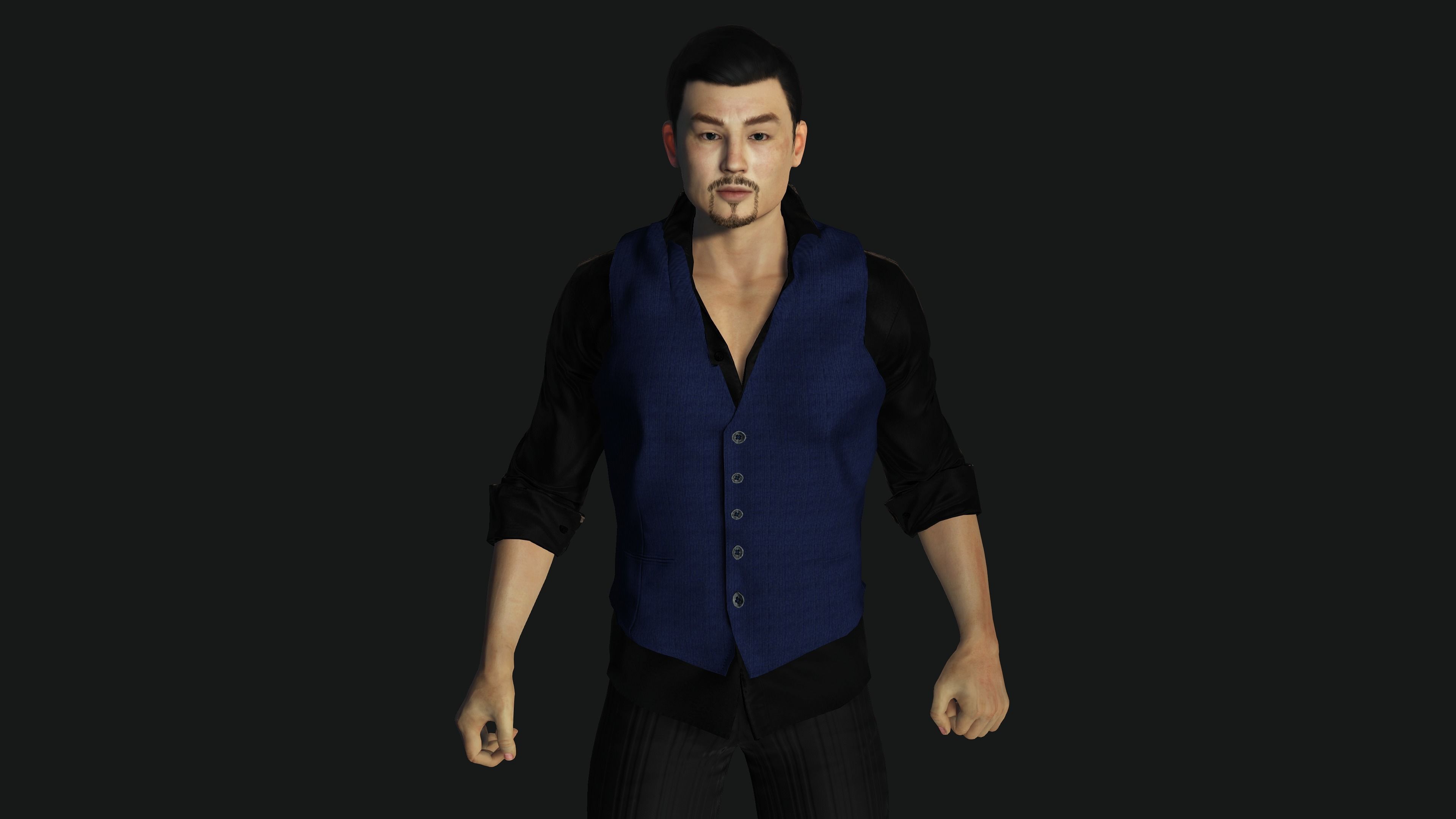 AAA 3D ASIAN JAPANES BUSINESSMAN-REALISTIC RIGGED GAME CHARACTER Low-poly 3D model_8