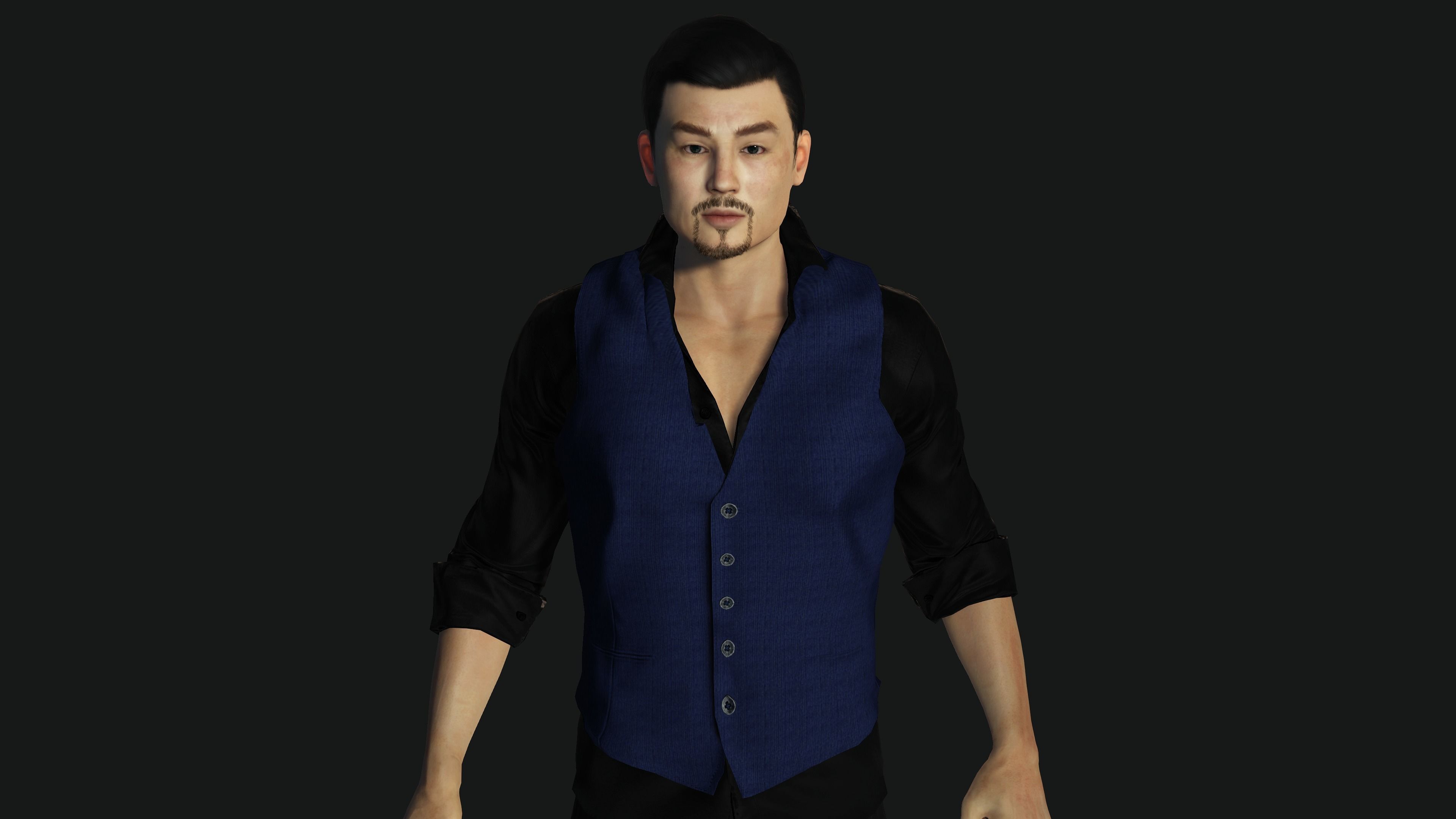 AAA 3D ASIAN JAPANES BUSINESSMAN-REALISTIC RIGGED GAME CHARACTER Low-poly 3D model_9