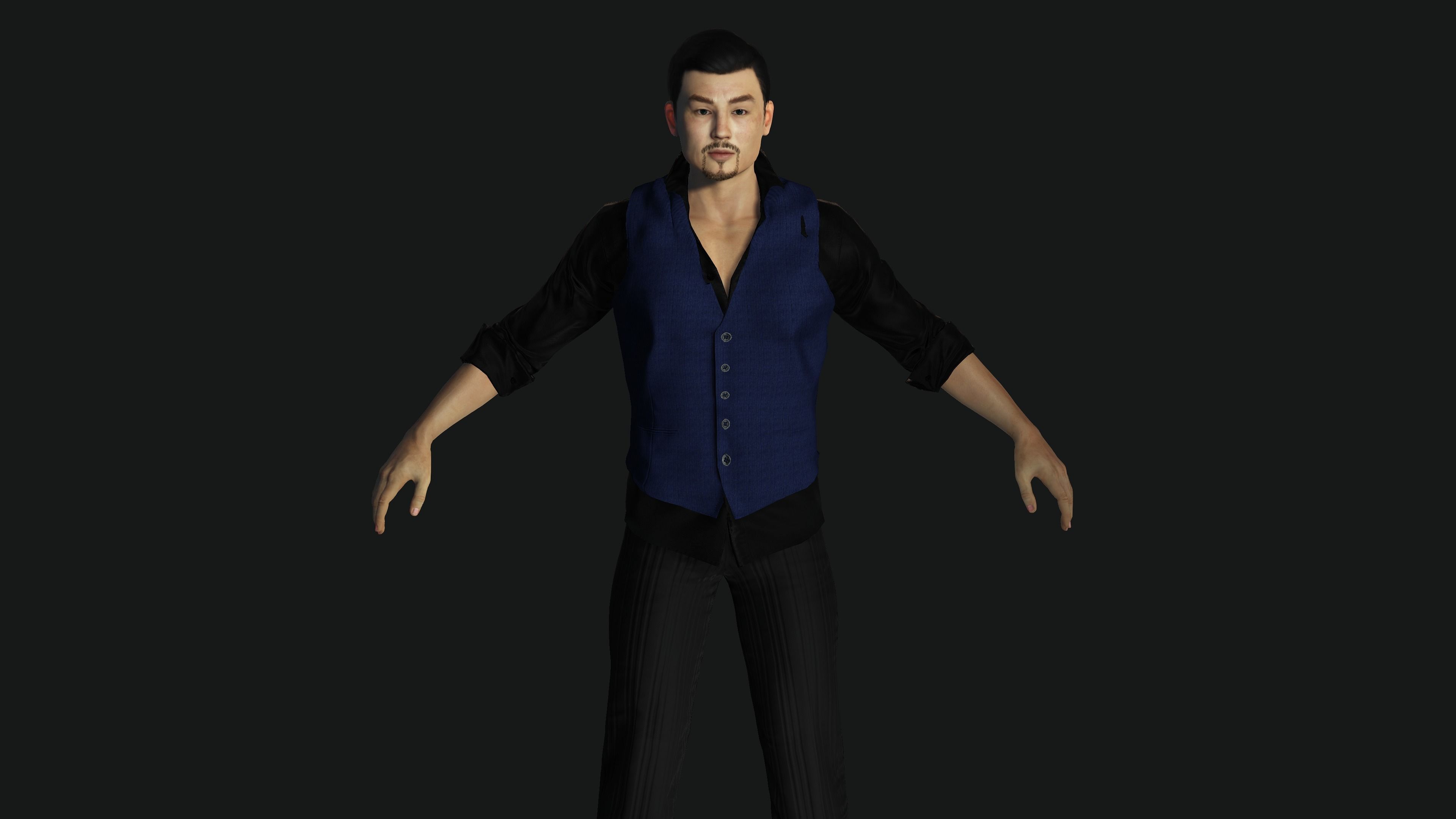 AAA 3D ASIAN JAPANES BUSINESSMAN-REALISTIC RIGGED GAME CHARACTER Low-poly 3D model_3