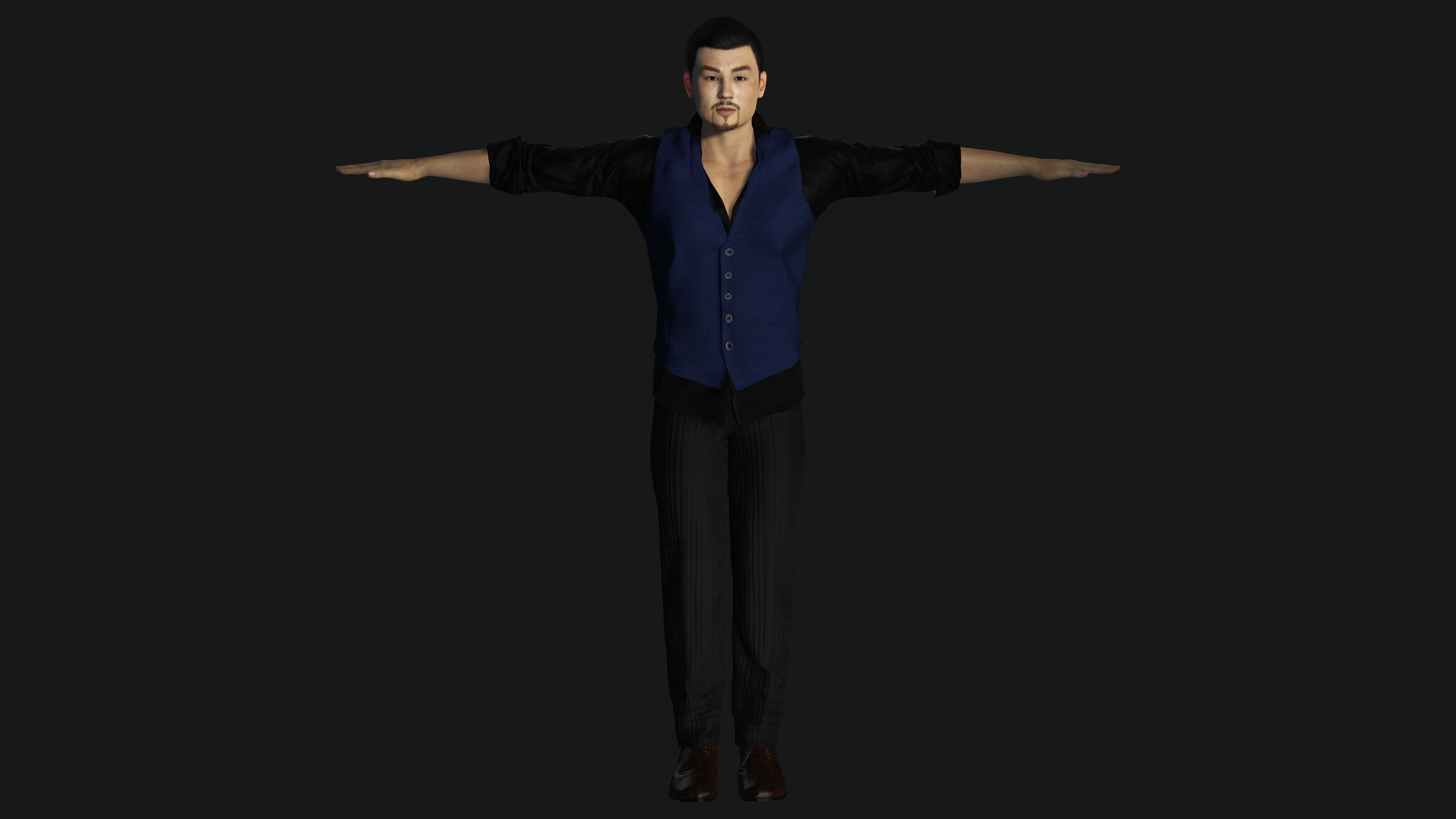 AAA 3D ASIAN JAPANES BUSINESSMAN-REALISTIC RIGGED GAME CHARACTER Low-poly 3D model_25