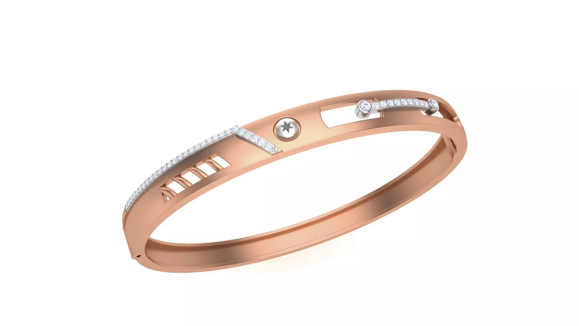 Screw Head Solid Diamond Unisex Bracelets 3dm stl renders obj 3D print model_0