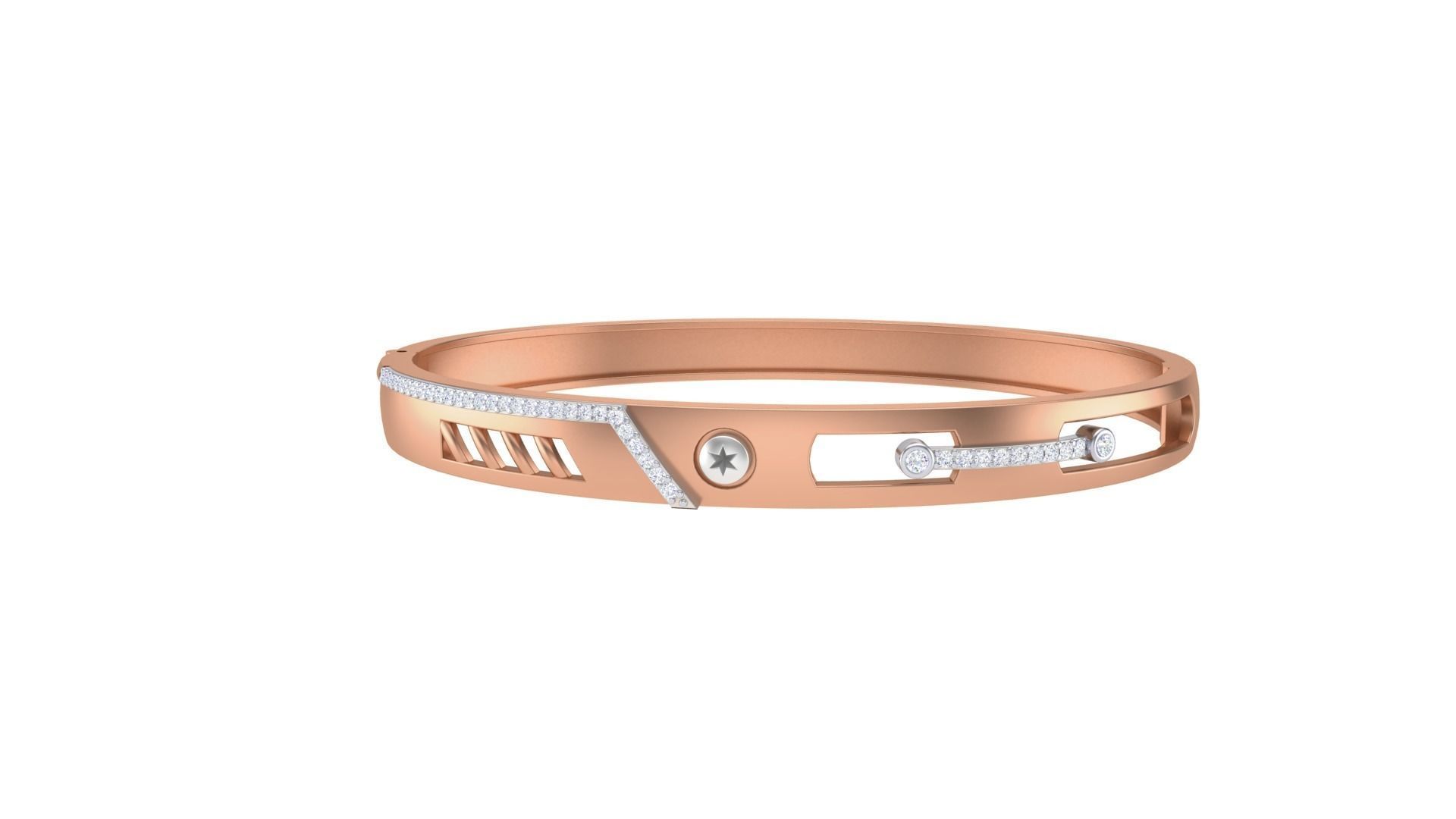 Screw Head Solid Diamond Unisex Bracelets 3dm stl renders obj 3D print model_14