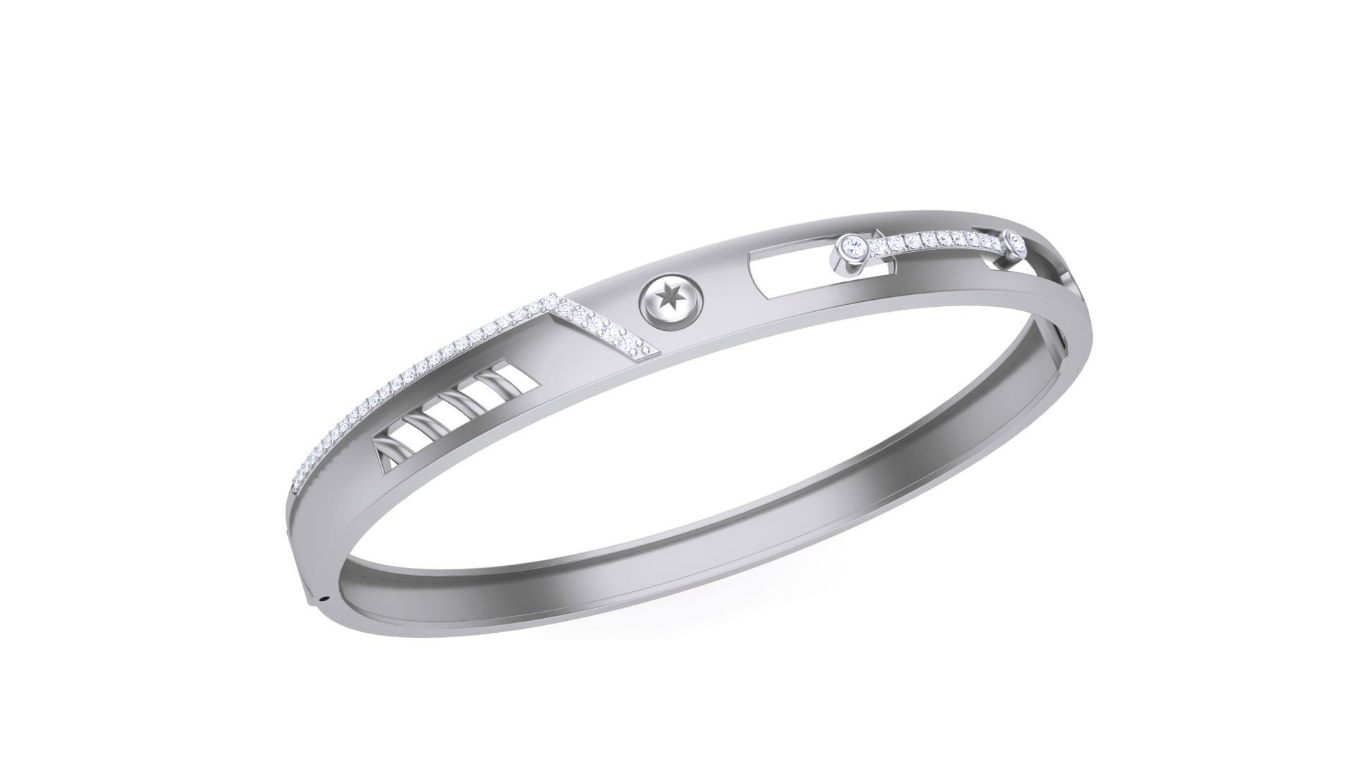 Screw Head Solid Diamond Unisex Bracelets 3dm stl renders obj 3D print model_1