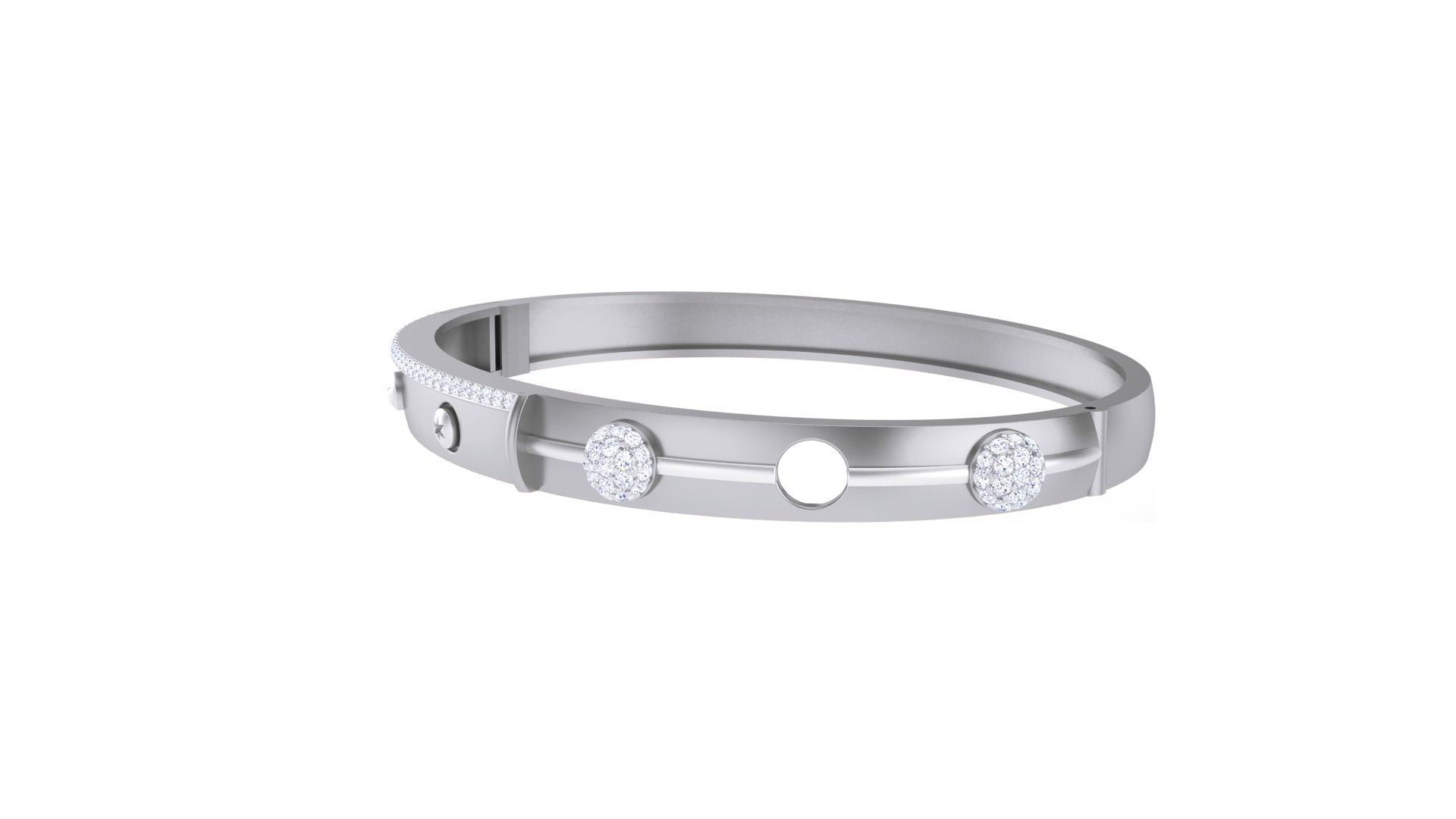 Screw Head Solid Diamond Unisex Bracelets 3dm stl renders obj  3D print model_13