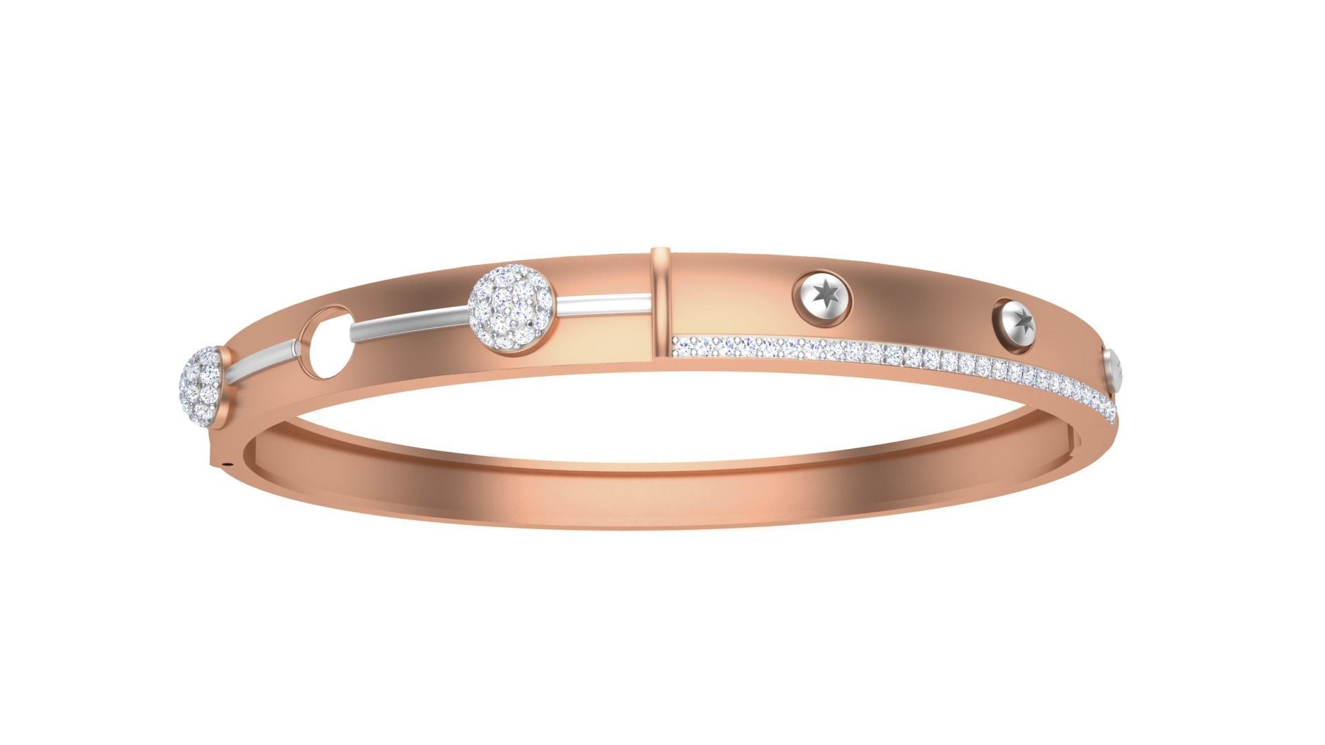 Screw Head Solid Diamond Unisex Bracelets 3dm stl renders obj  3D print model_6