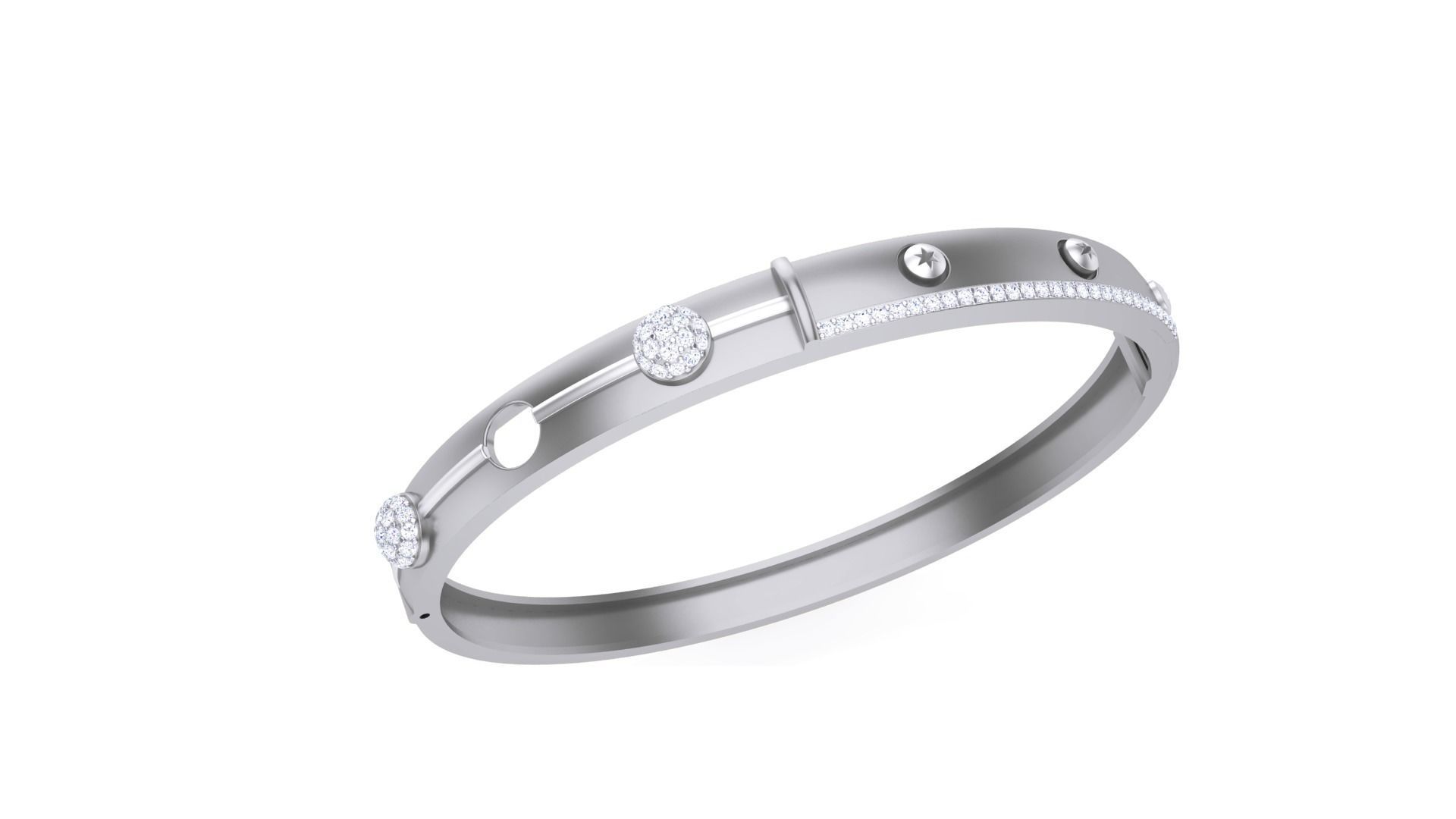 Screw Head Solid Diamond Unisex Bracelets 3dm stl renders obj  3D print model_1
