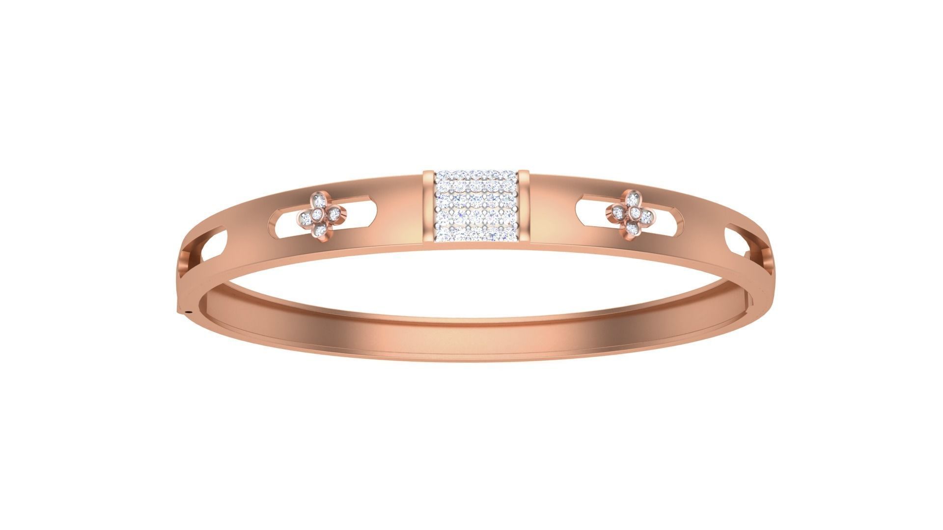 Flower Solid Diamond Unisex Bracelets 3dm stl renders obj  3D print model_8
