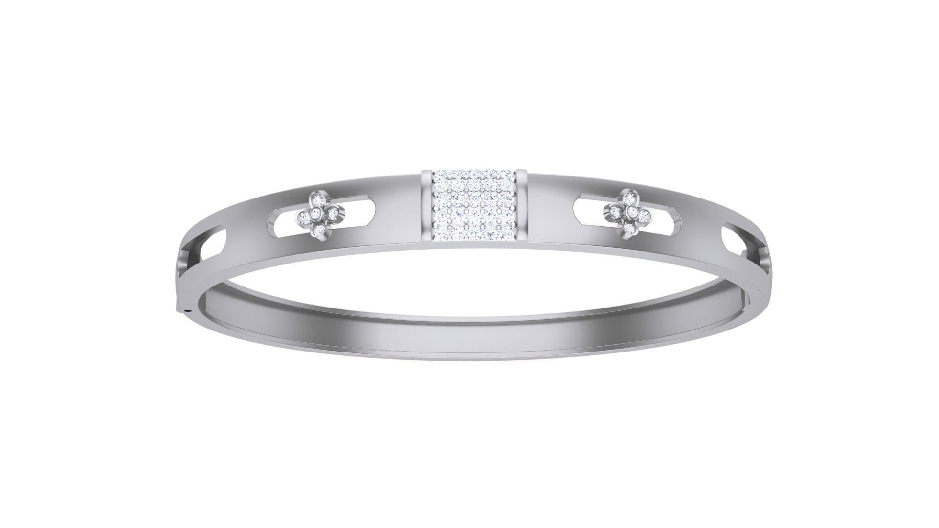 Flower Solid Diamond Unisex Bracelets 3dm stl renders obj  3D print model_7