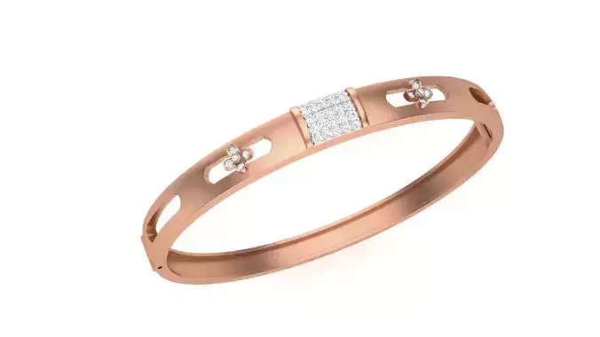 Flower Solid Diamond Unisex Bracelets 3dm stl renders obj  3D print model