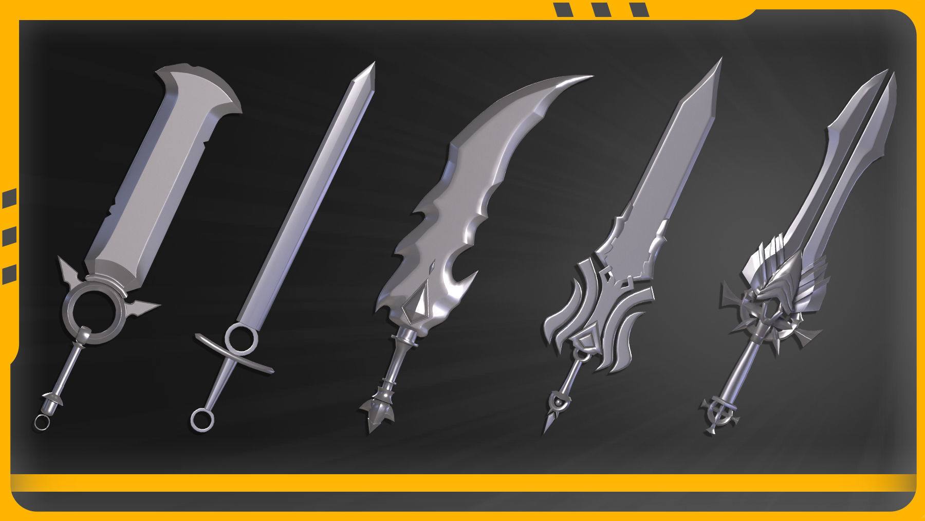 25 Weapon Base mesh Low-poly 3D model_4