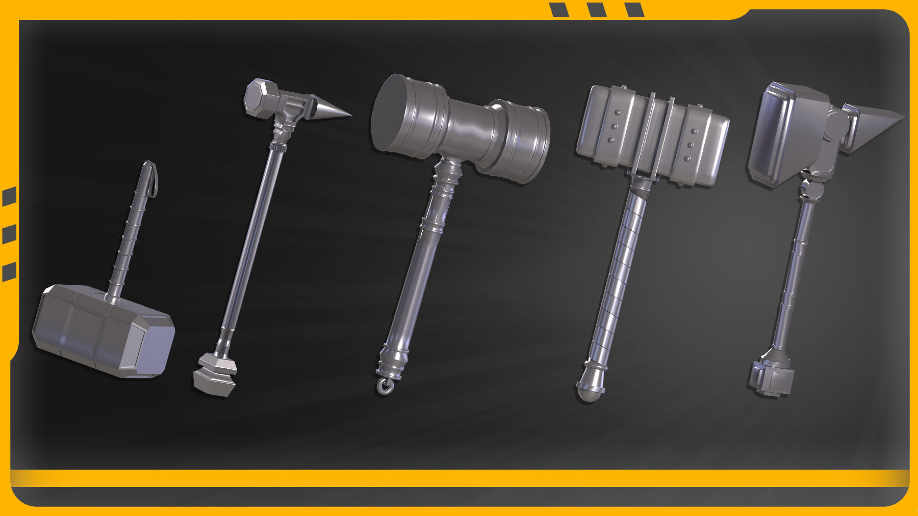 25 Weapon Base mesh Low-poly 3D model_5