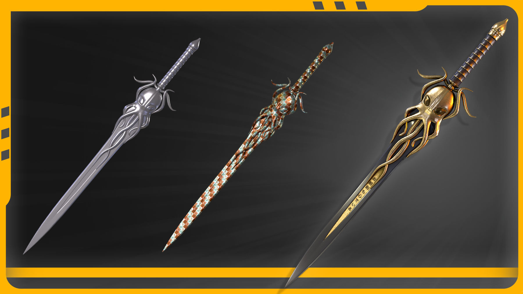 25 Weapon Base mesh Low-poly 3D model_2