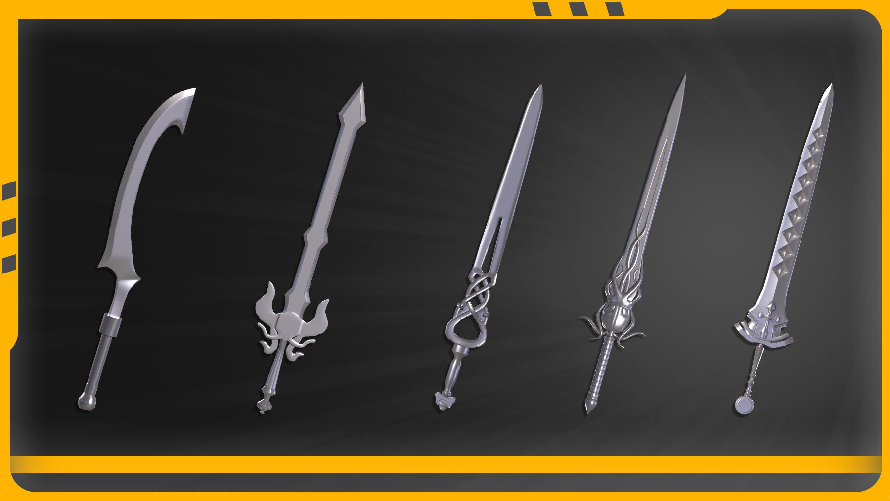 25 Weapon Base mesh Low-poly 3D model_7