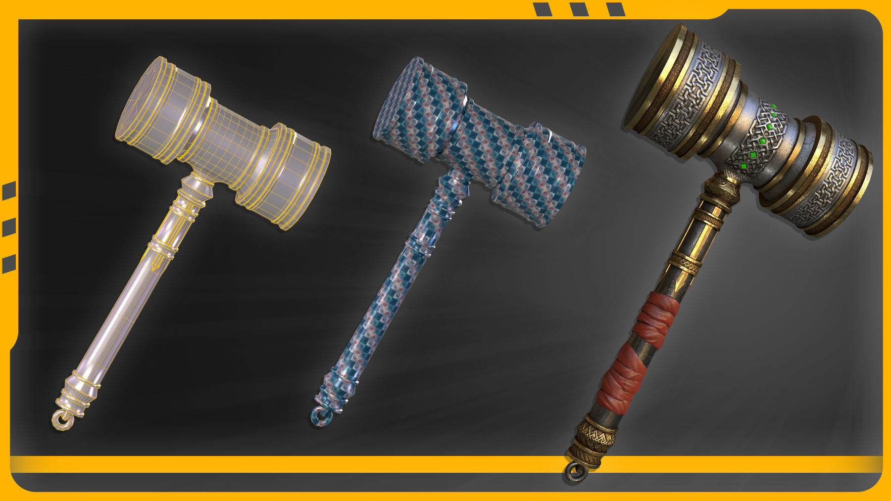 25 Weapon Base mesh Low-poly 3D model_3