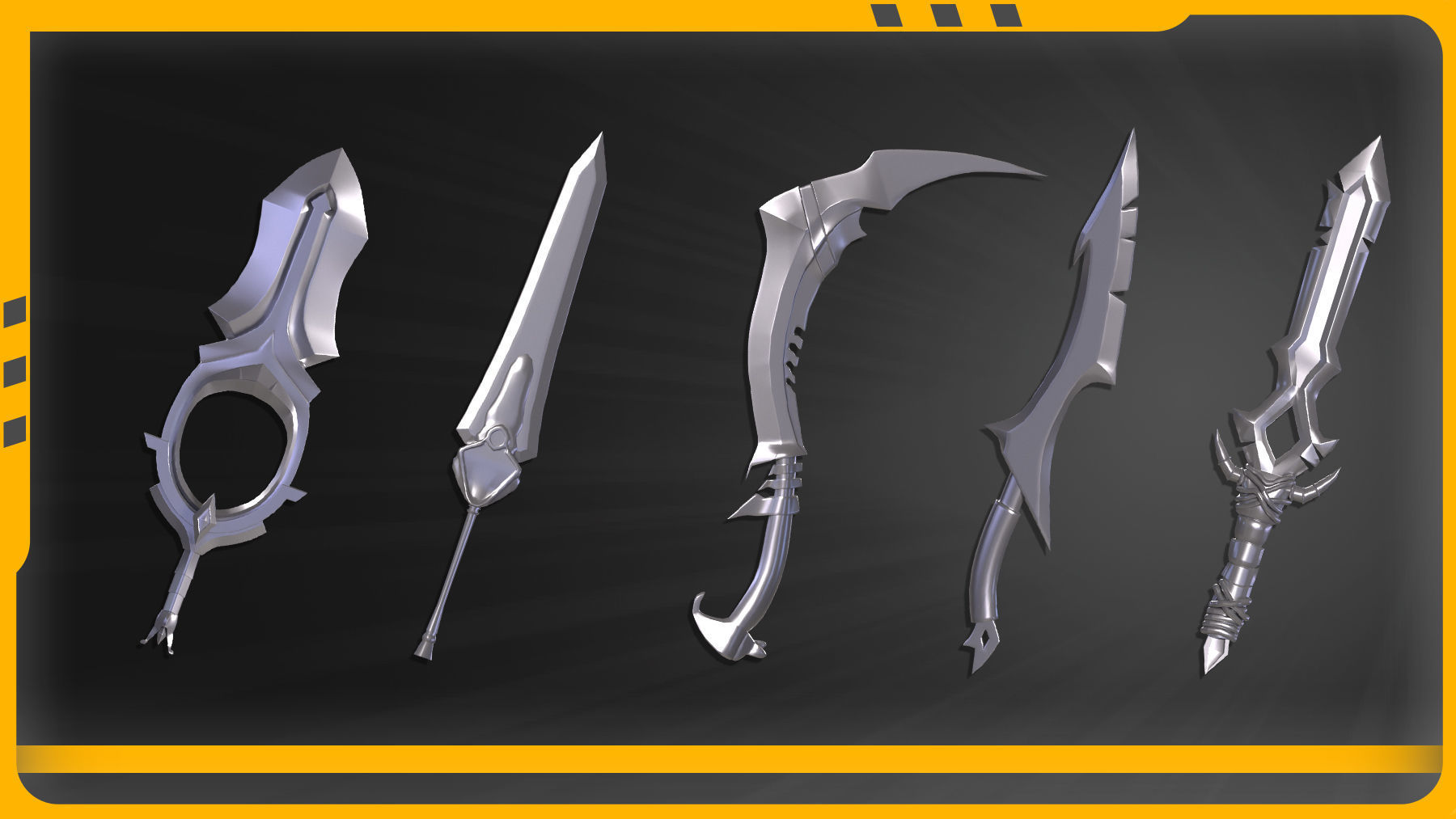 25 Weapon Base mesh Low-poly 3D model_6